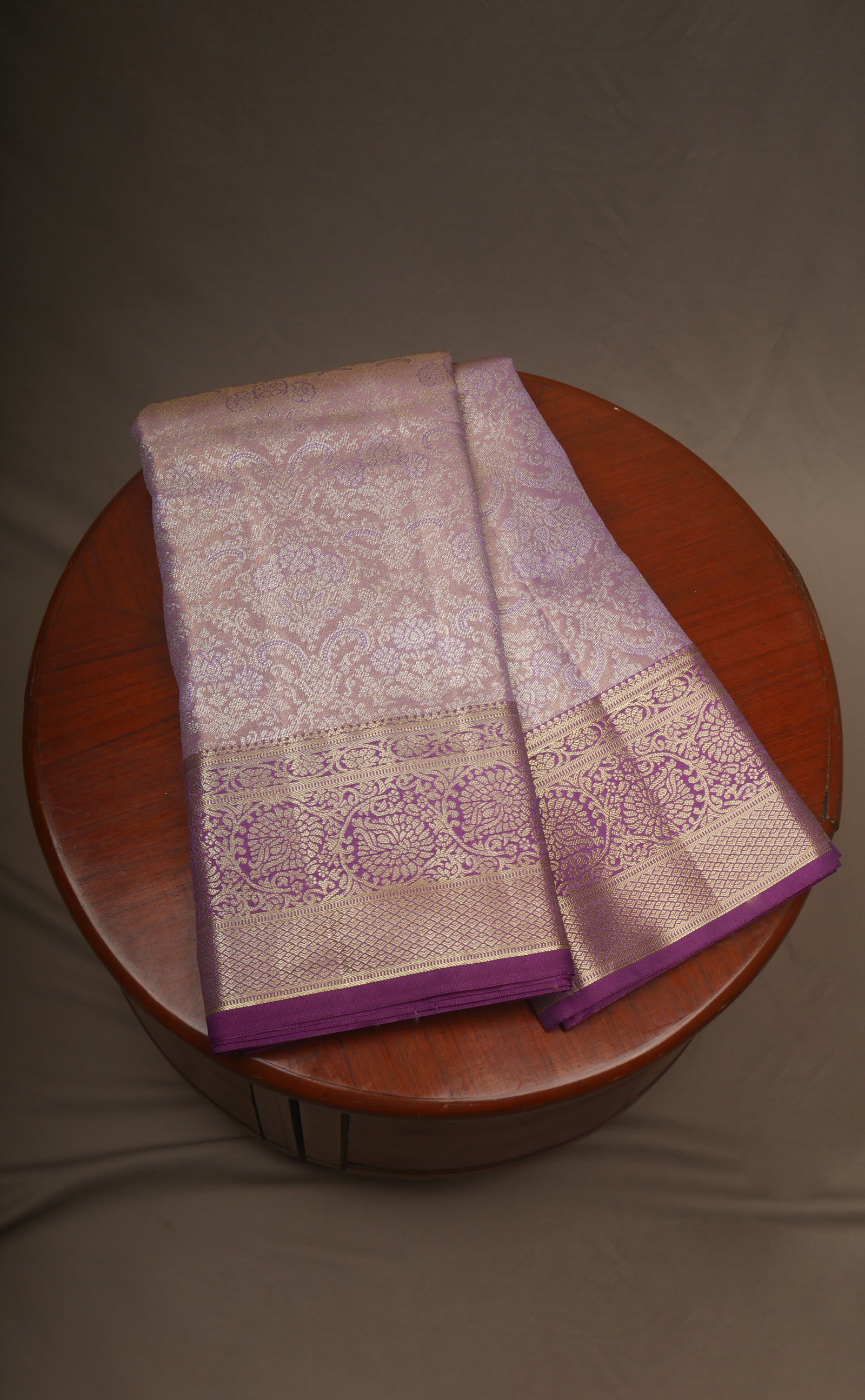 Lavender Vegan Tissue Brocade Kanjivaram