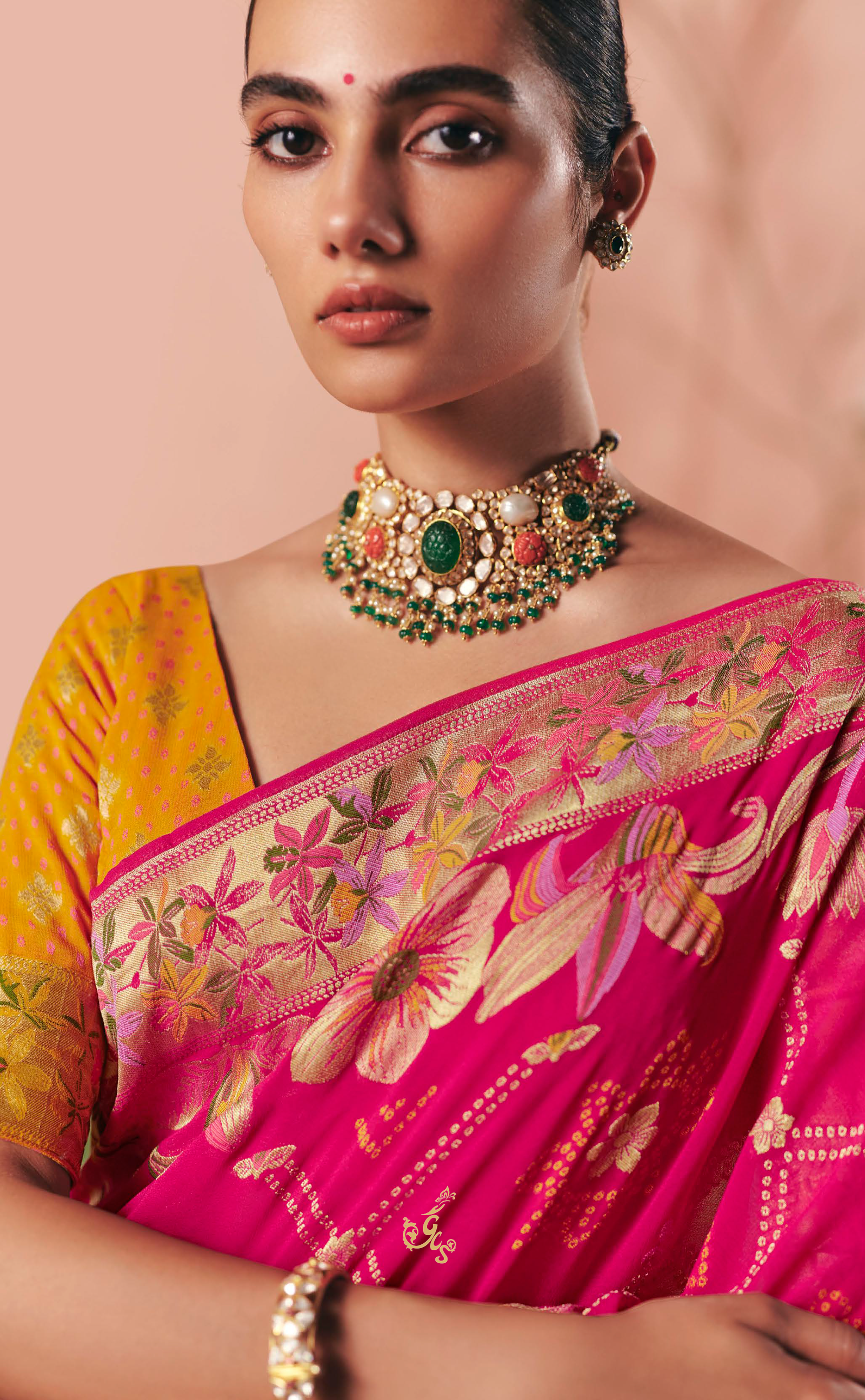 Rani Upada Vegan Khaddi Georgette Bandhani