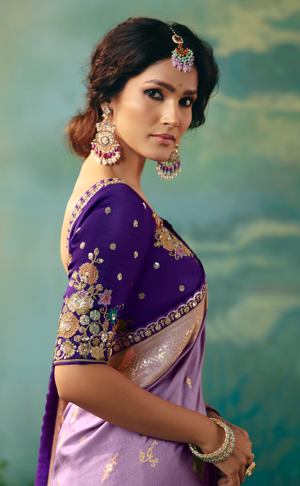 Lilac Dreams – Vegan Muga Silk Saree in Lavender Hue