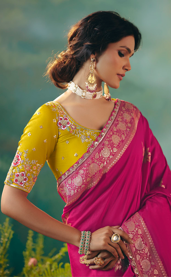Exquisite Pink Vegan Muga Silk Saree – Sustainable & Ethically Made
