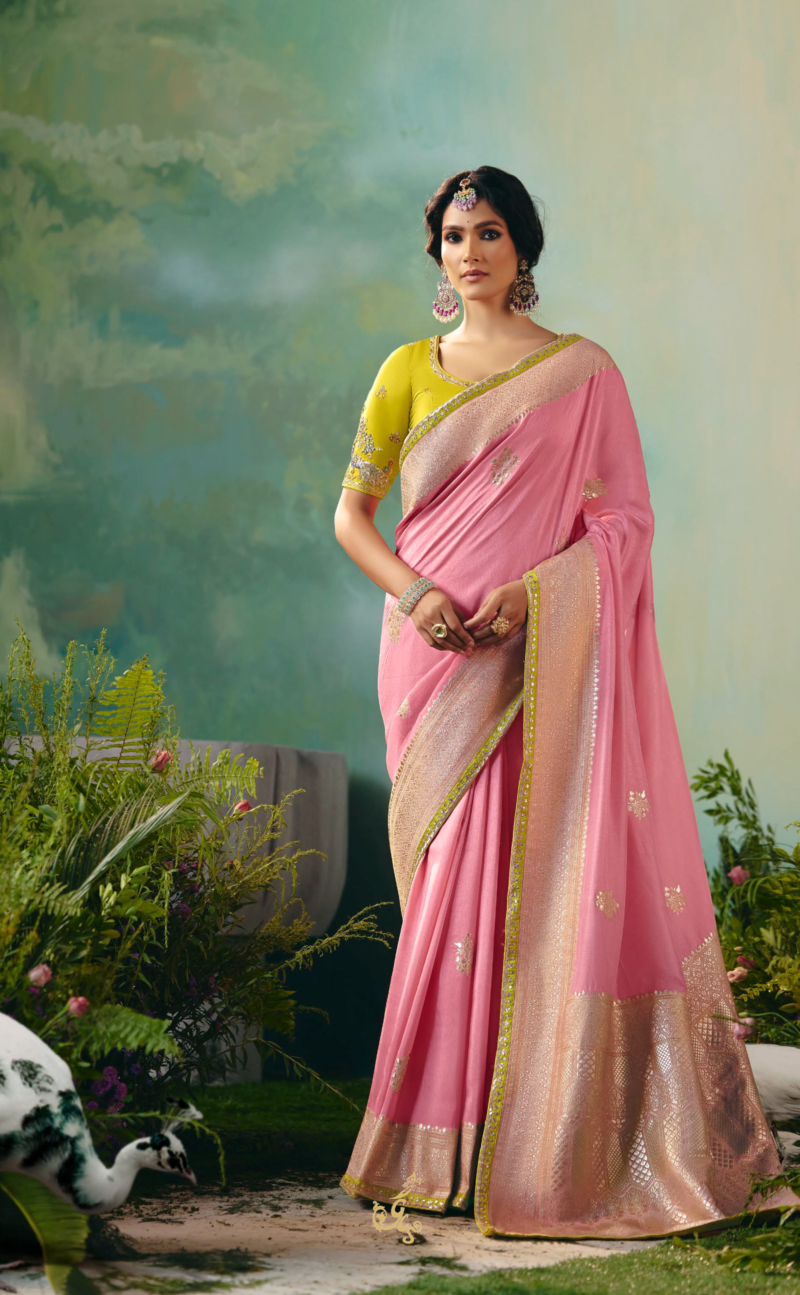 Blush Bloom – Light Pink Vegan Muga Silk Saree Edition