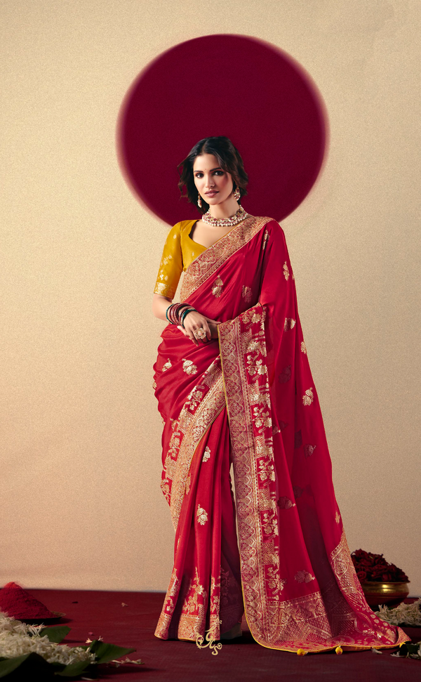 Red Allure | Vegan Muga Silk Saree Edition