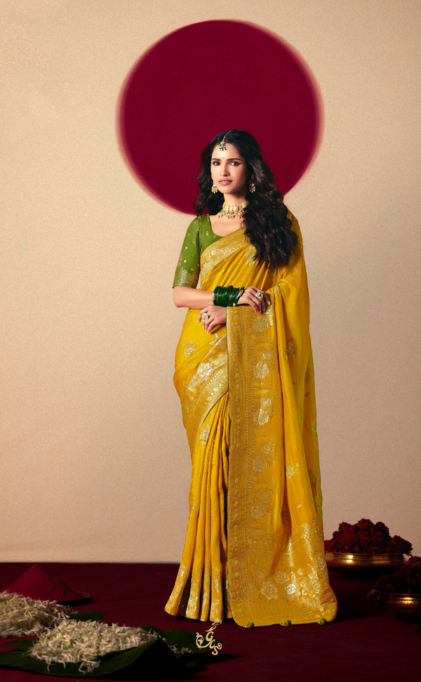 Sun-Kissed Mustard 🌞 | Vegan Muga Silk Saree Edition