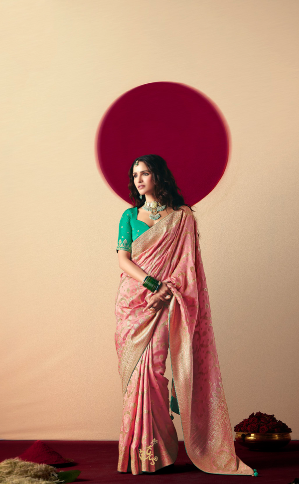 Peach Glow 🌸 | Vegan Muga Silk Saree Edition