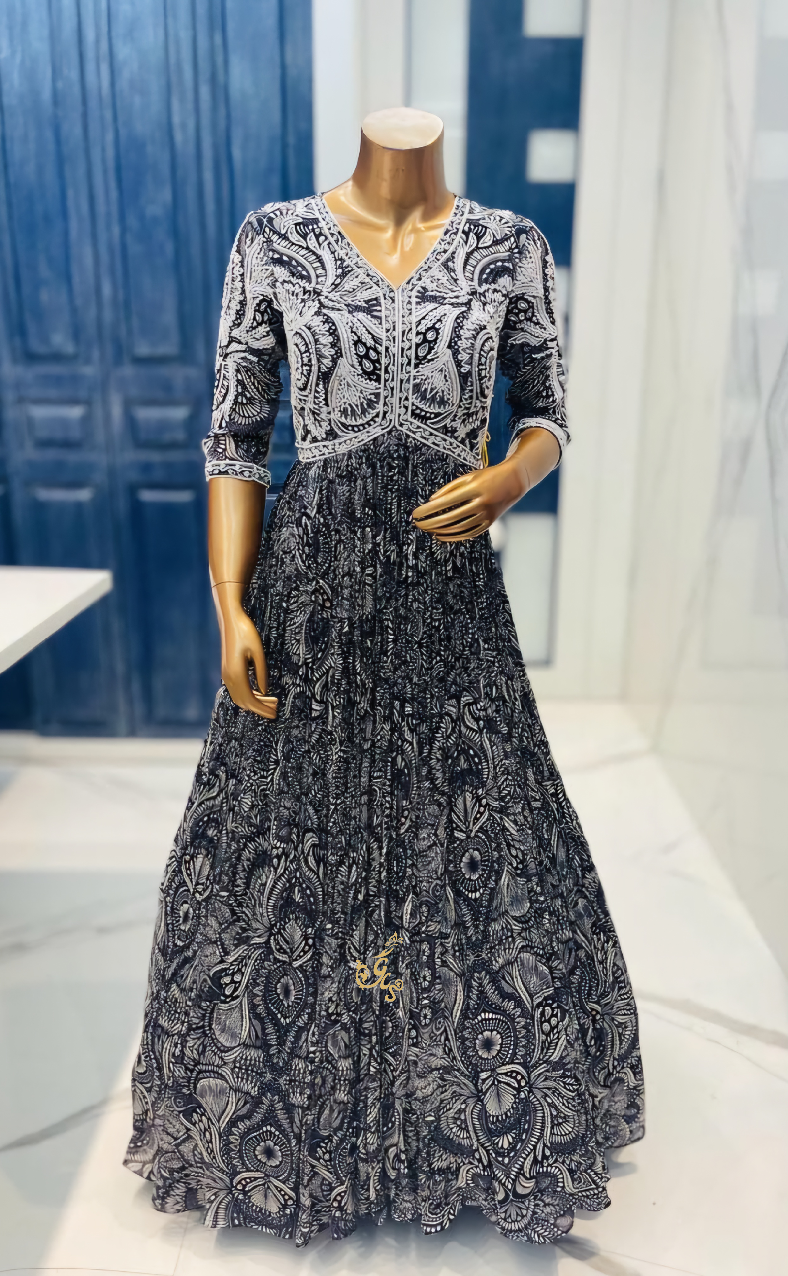 Vegan Georgette Gown With Resham Work