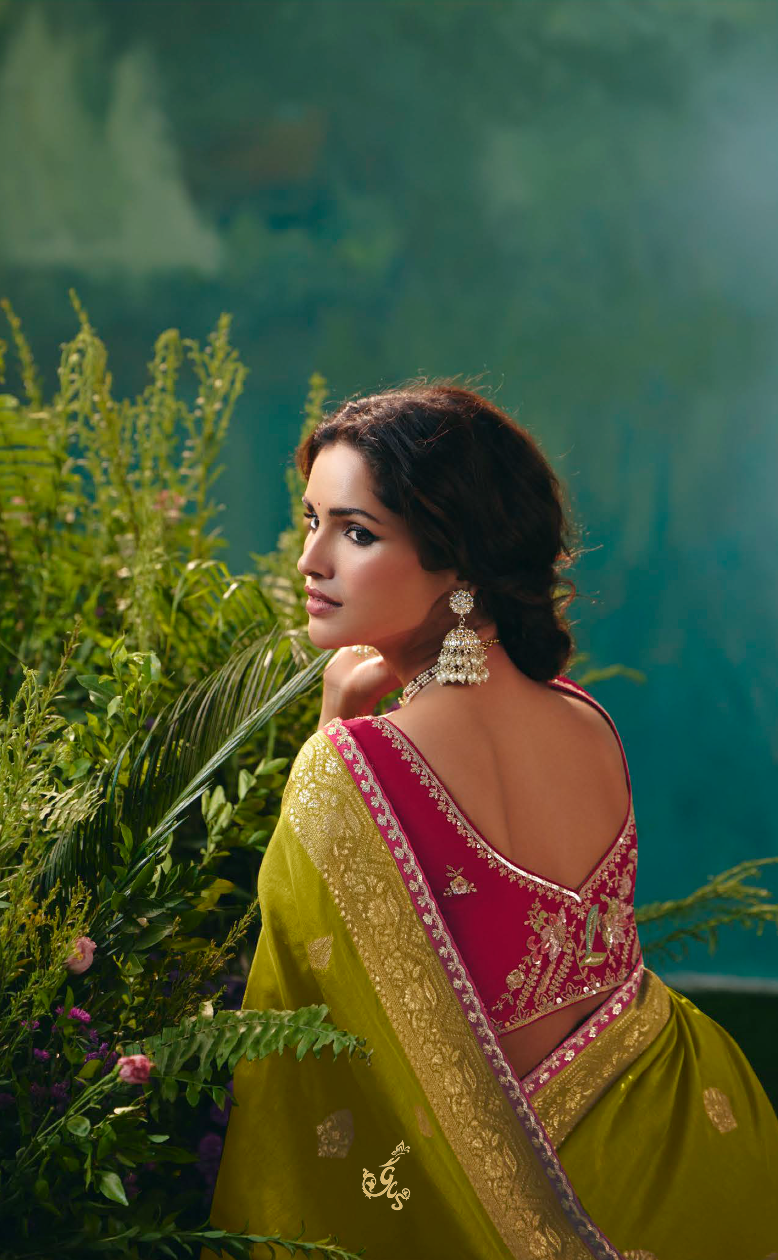 Mehendi Green Vegan Muga Silk Saree – A Blend of Heritage & Elegance