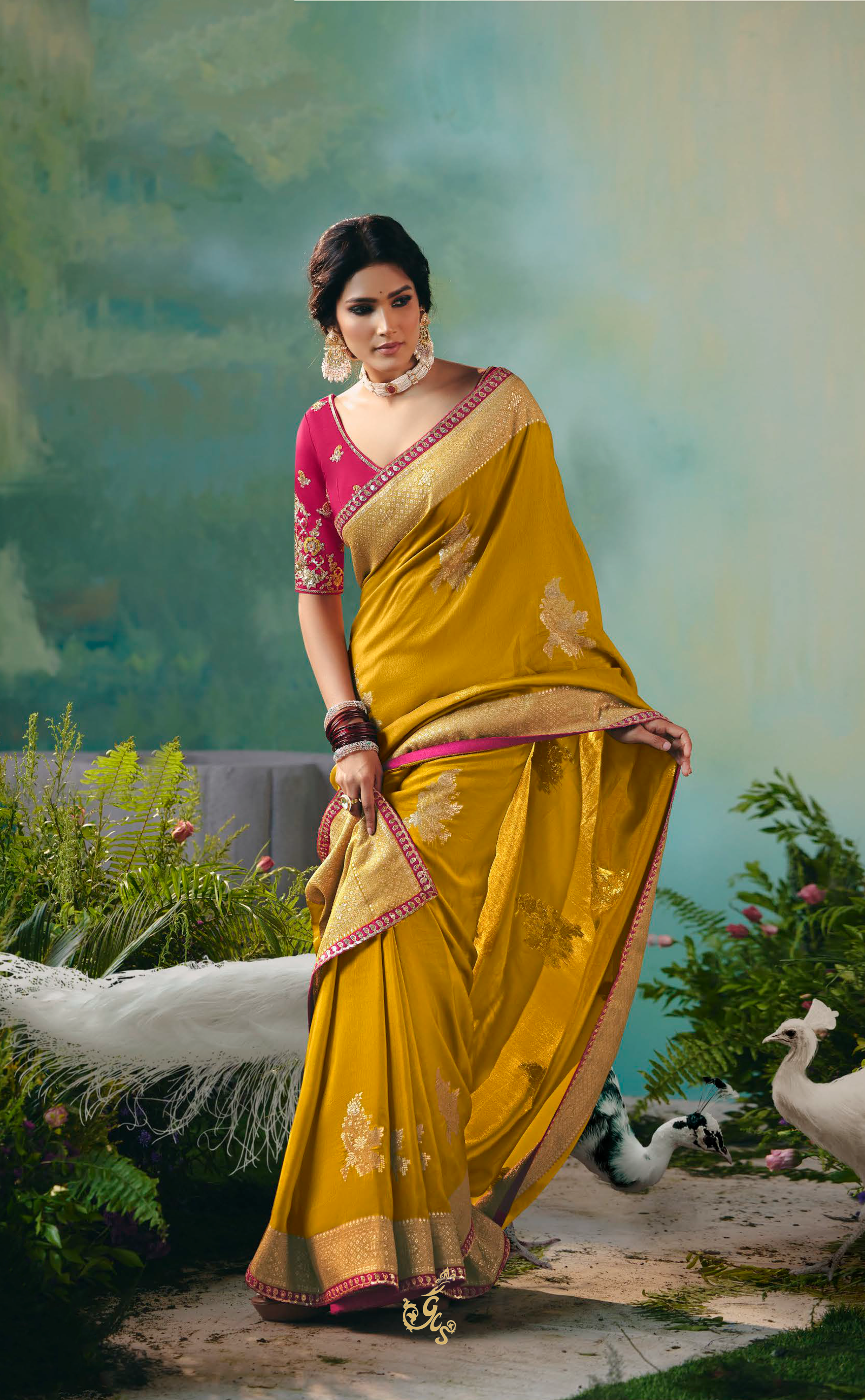 Bold & Beautiful – Mustard Vegan Muga Silk Saree