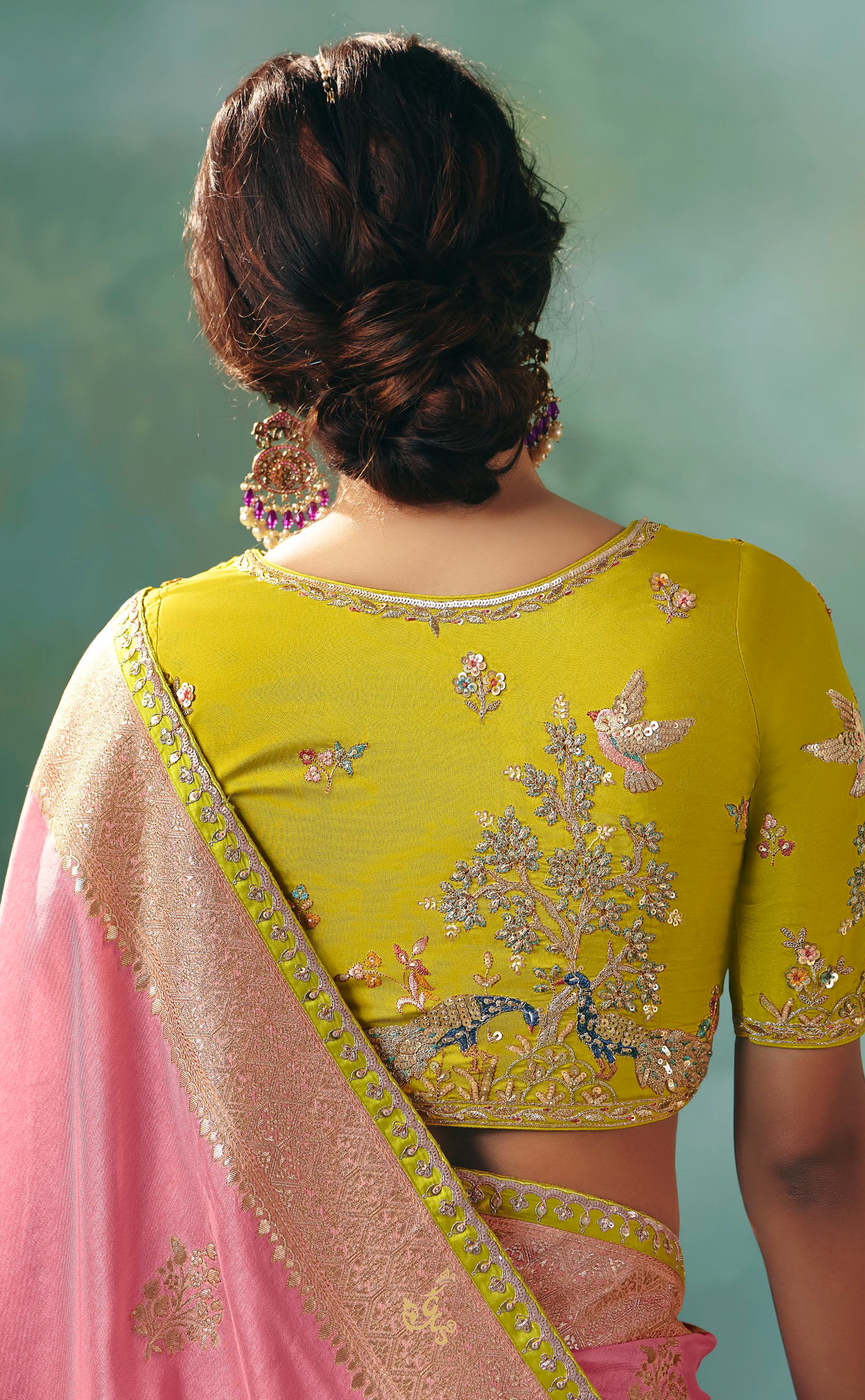 Blush Bloom – Light Pink Vegan Muga Silk Saree Edition