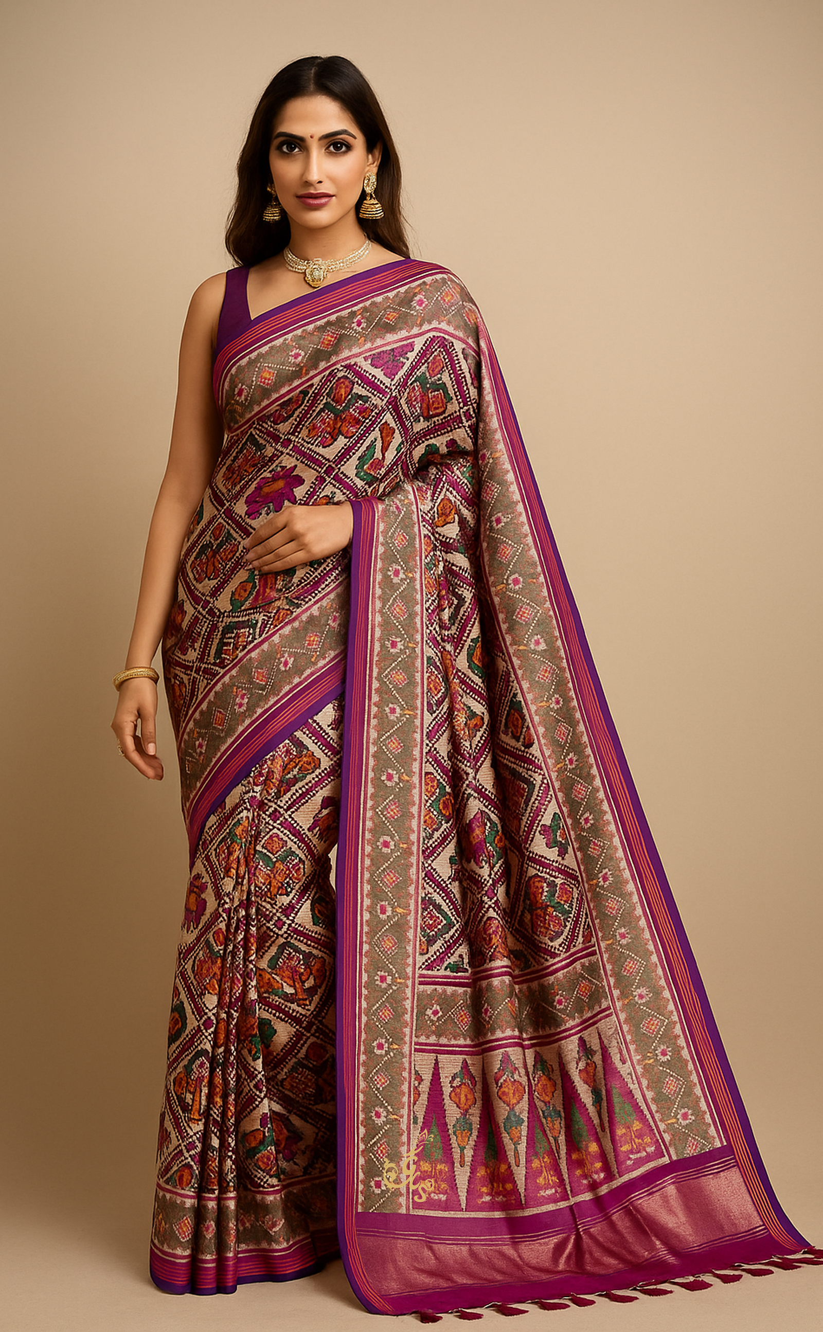 Vegan Silk Ikkat Patola