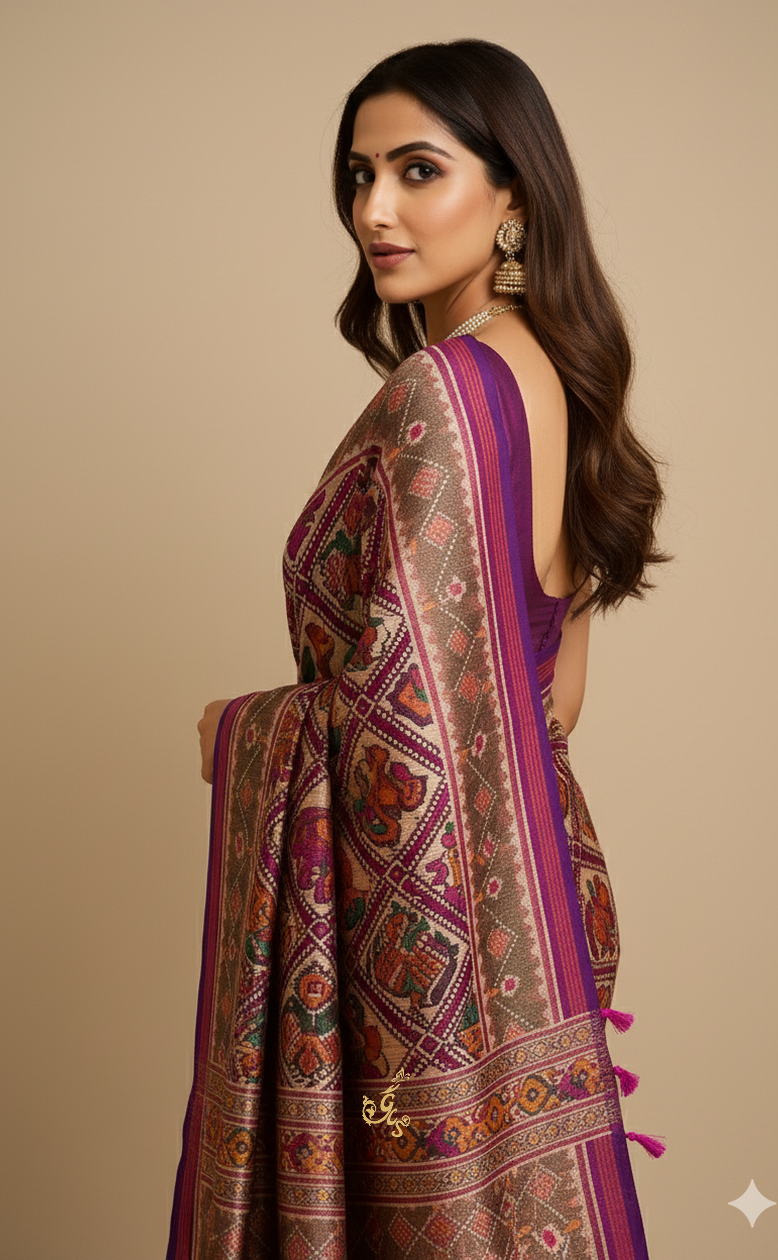 Vegan Silk Ikkat Patola