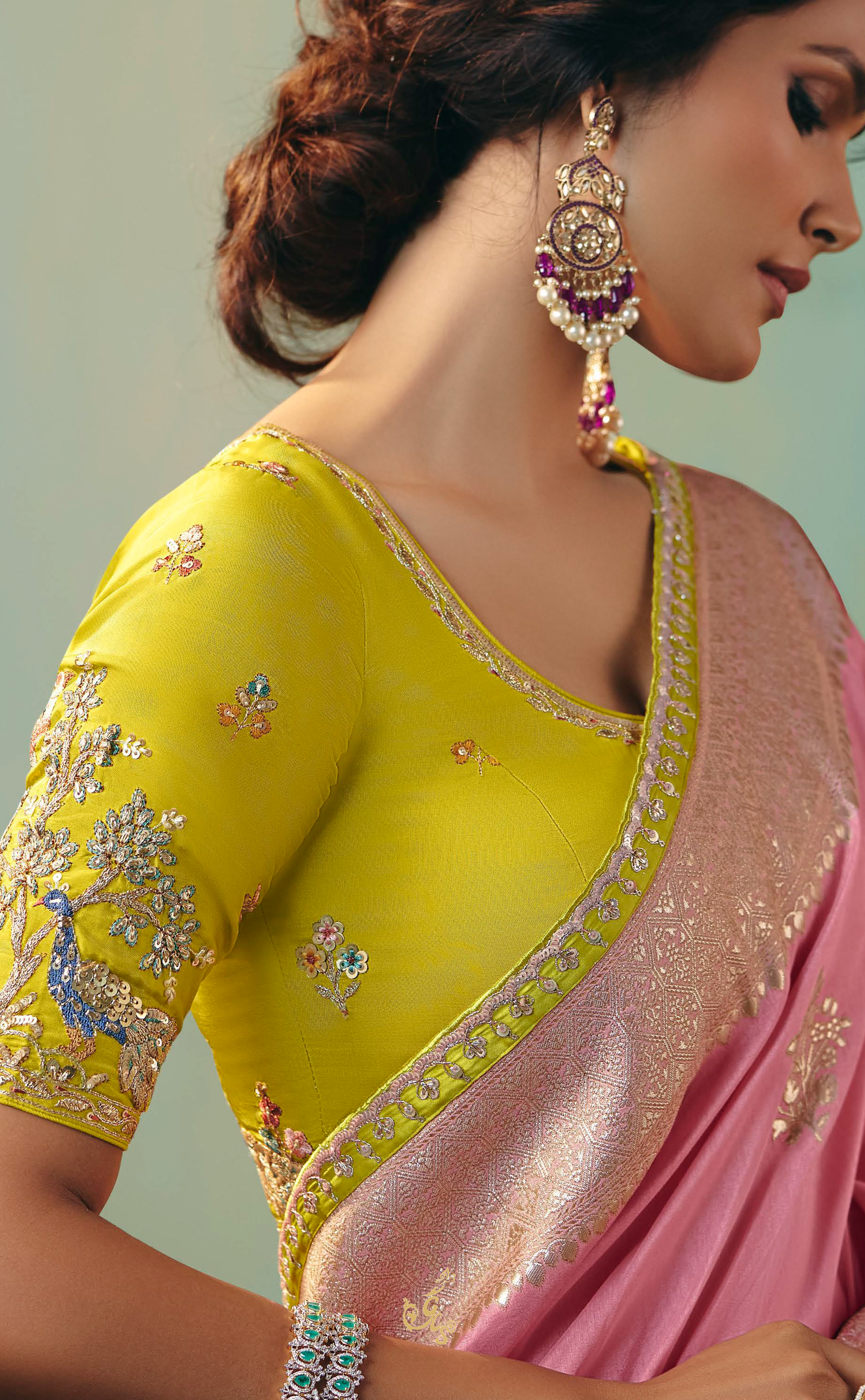 Blush Bloom – Light Pink Vegan Muga Silk Saree Edition