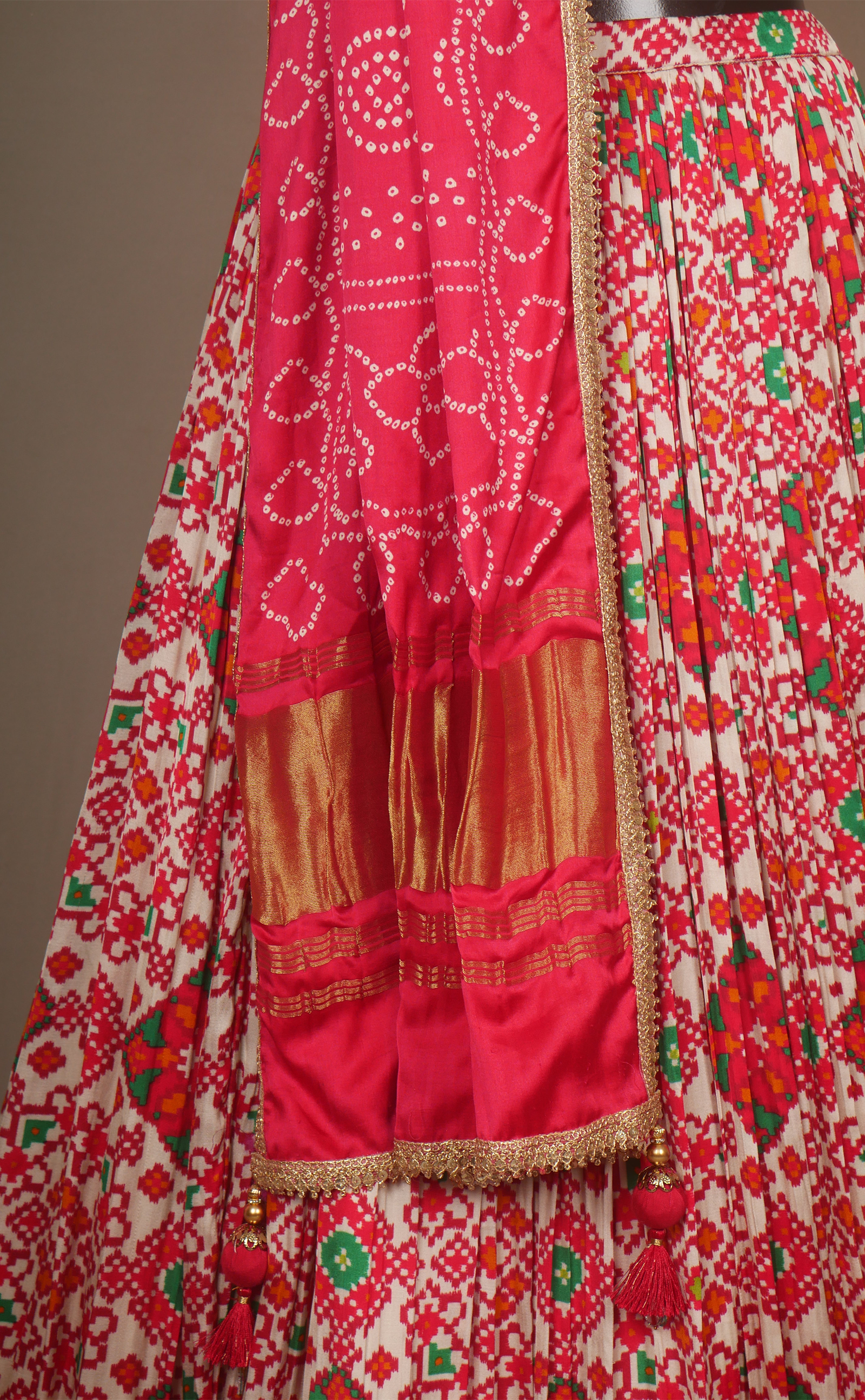 Patola Print Lehenga In Vegan Gaji Silk