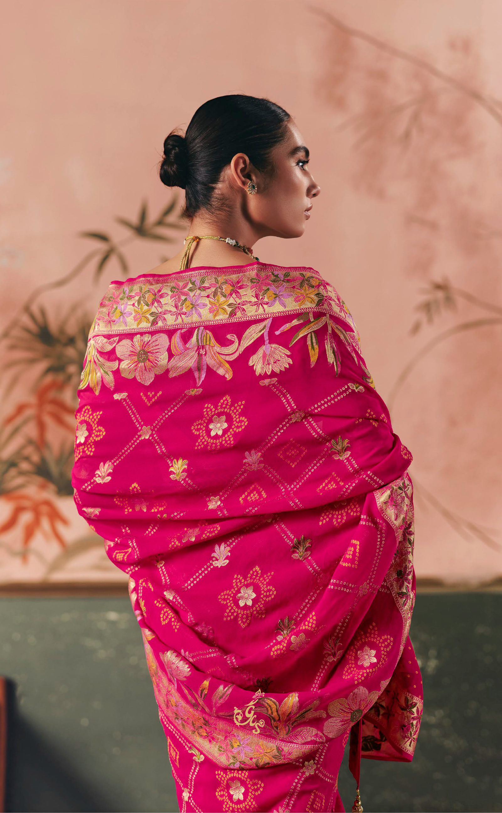 Rani Upada Vegan Khaddi Georgette Bandhani