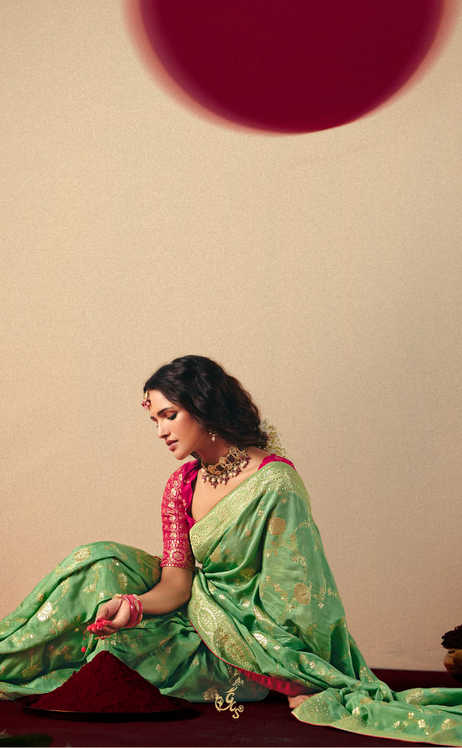 Pastel Pista Saree – Ethically Crafted Vegan Muga Silk