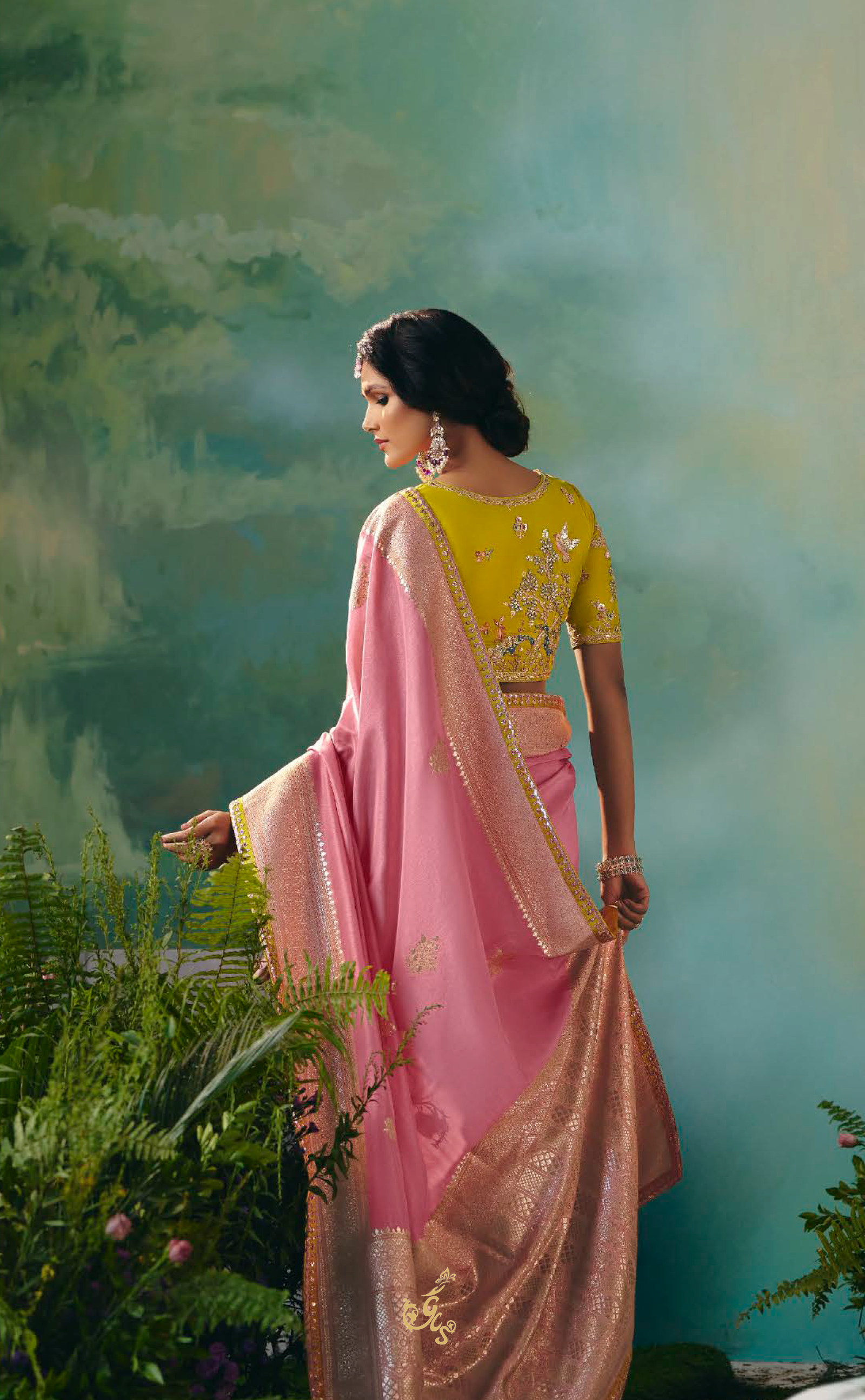 Blush Bloom – Light Pink Vegan Muga Silk Saree Edition