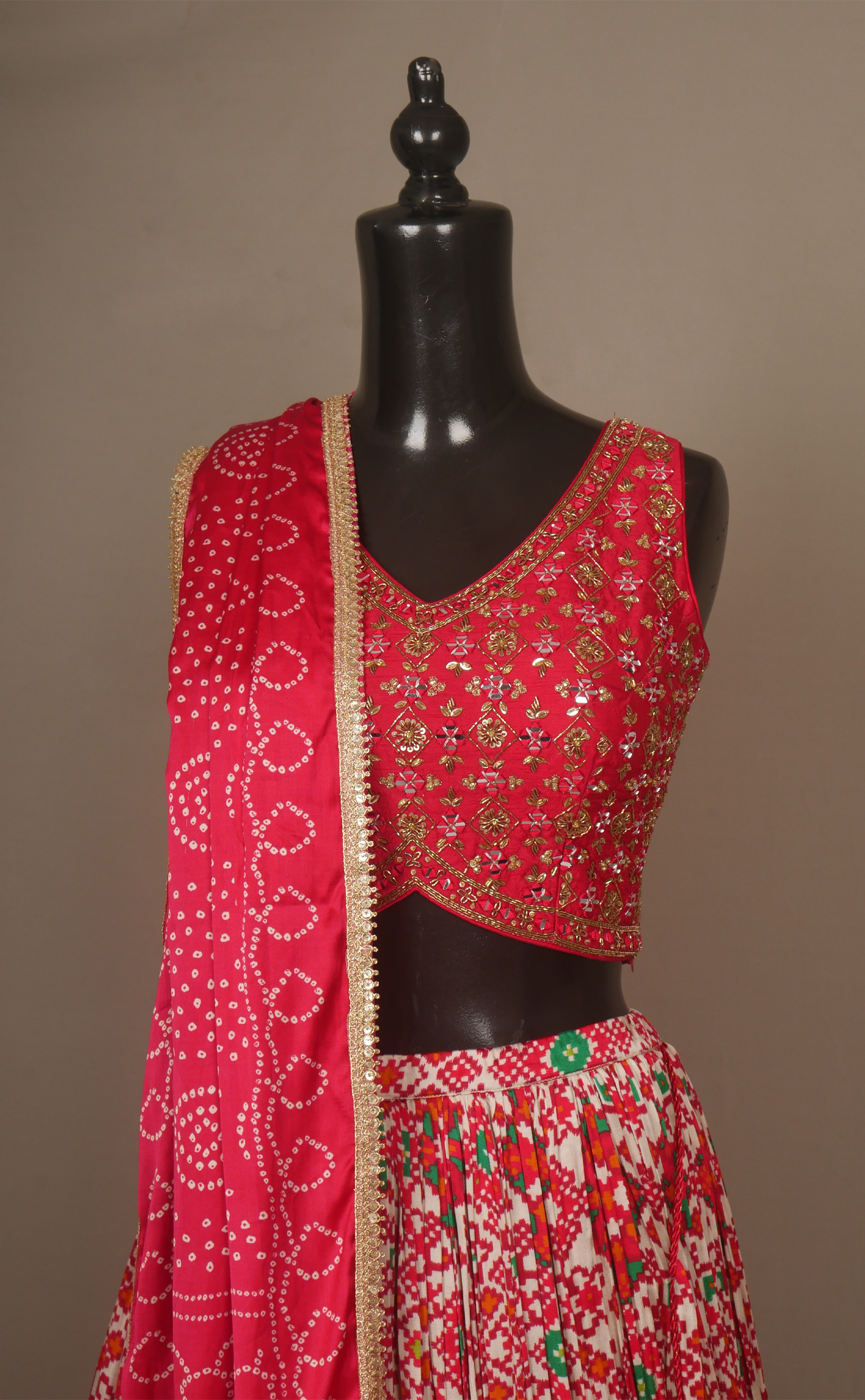 Patola Print Lehenga In Vegan Gaji Silk