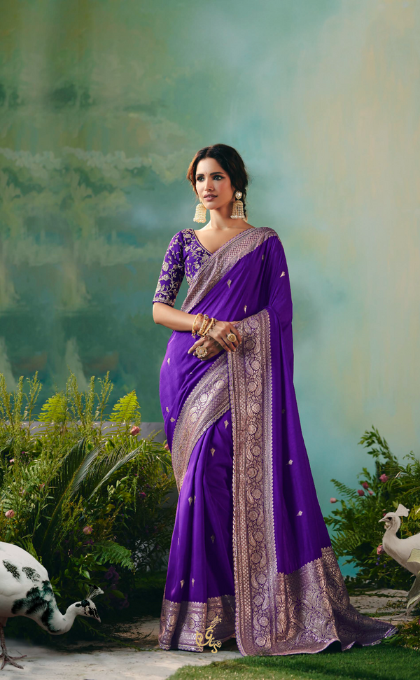 Rich & Elegant – Plum Vegan Muga Silk Saree