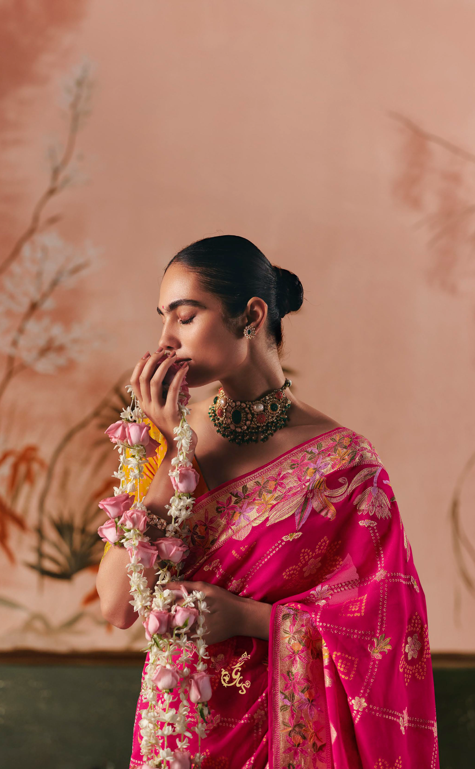 Rani Upada Vegan Khaddi Georgette Bandhani