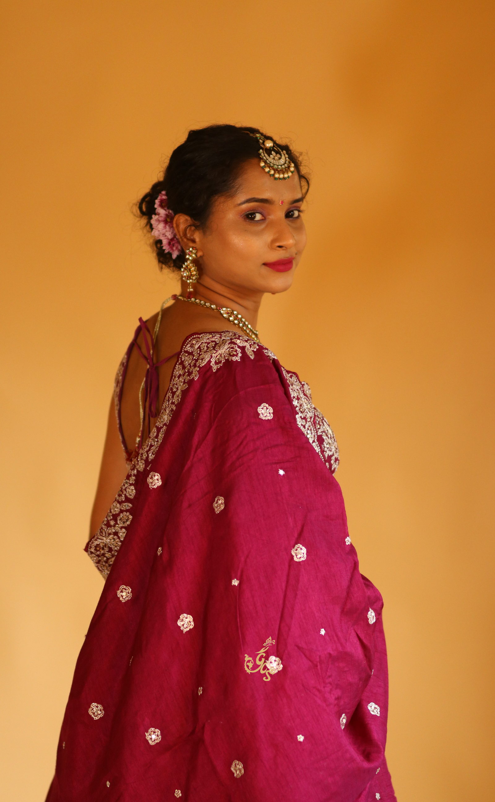 Rani Embroidery Lehenga In Vegan Raw Silk