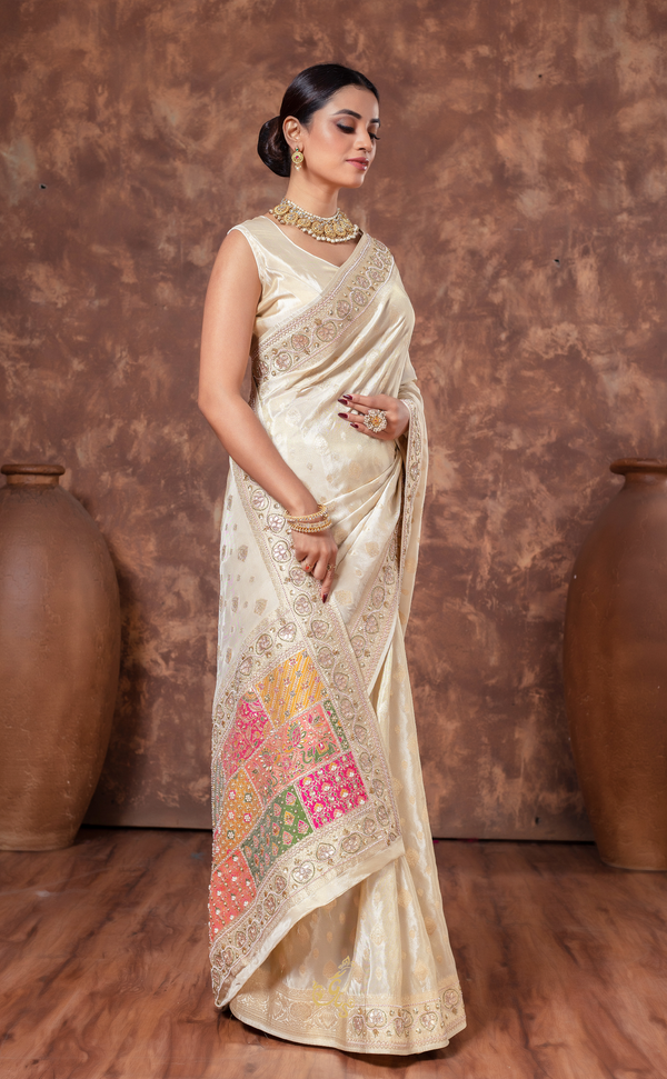 Ivory Dust – Subtle Elegance in Vegan Tissue Georgette