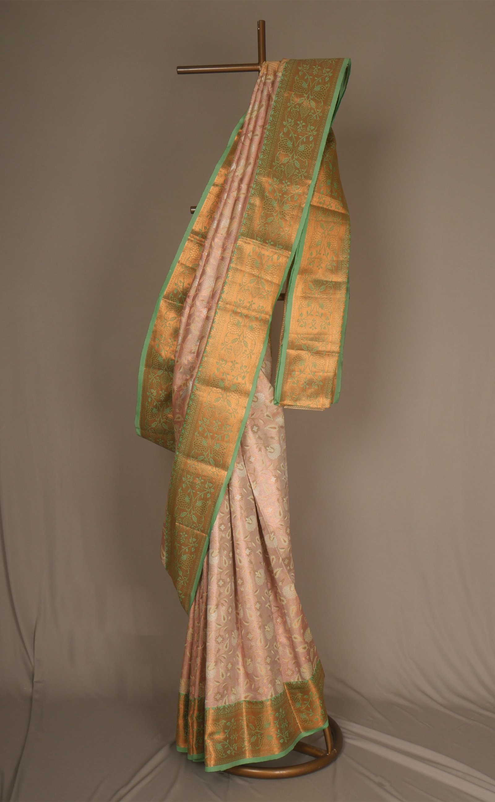 Vegan Brocade Silk Kanjivaram With Contrast Border