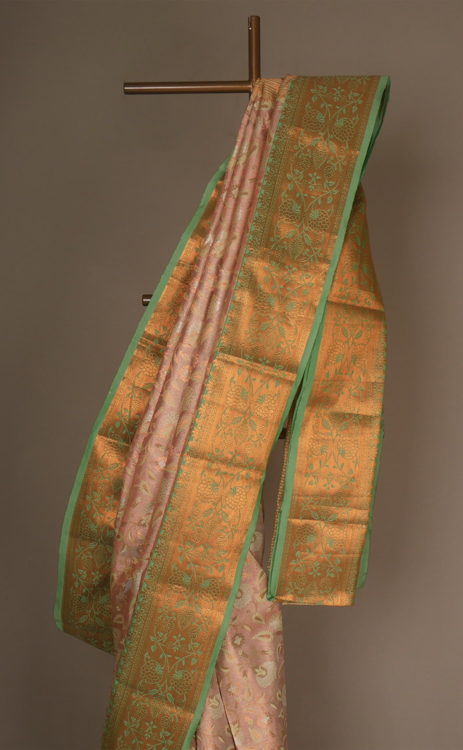 Vegan Brocade Silk Kanjivaram With Contrast Border