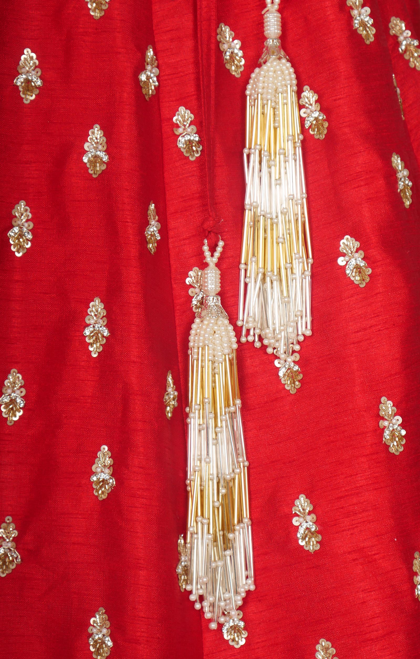 Vegan Raw Silk Bridal Lehenga With Zardosi Work