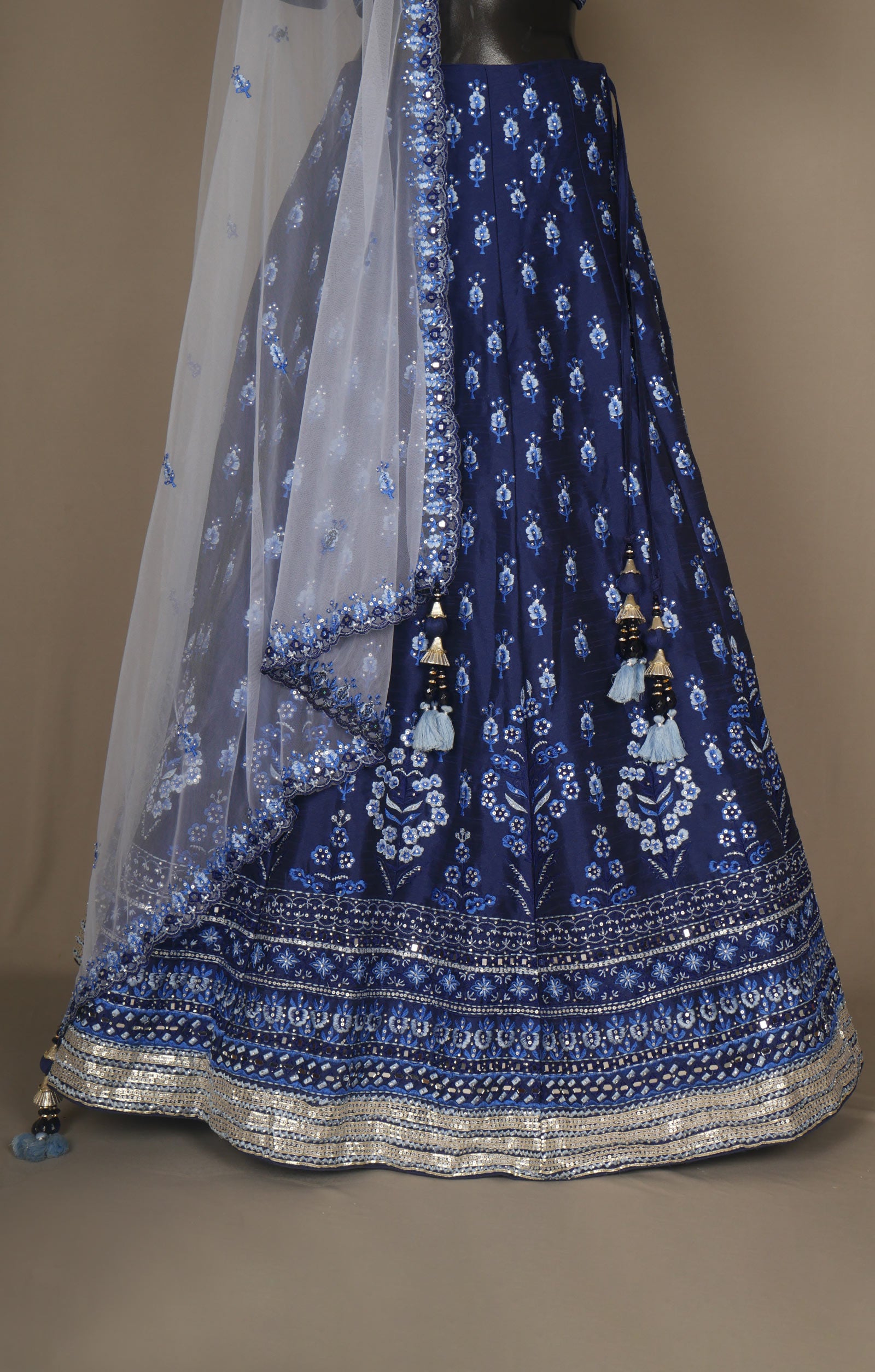 Vegan Tussar Lehenga With Resham Work