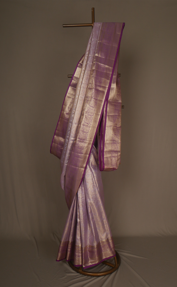 Lavender Vegan Tissue Brocade Kanjivaram