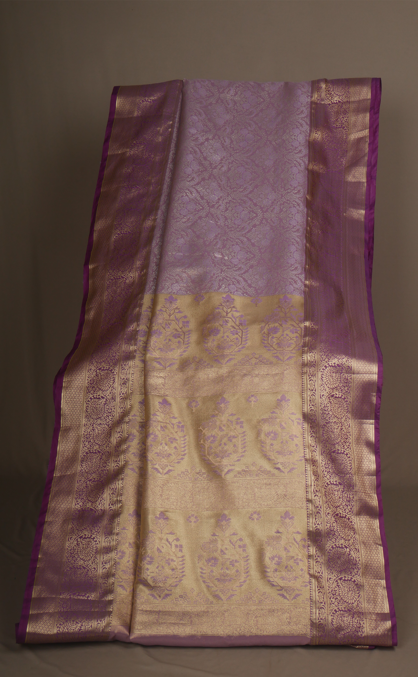 Lavender Vegan Tissue Brocade Kanjivaram