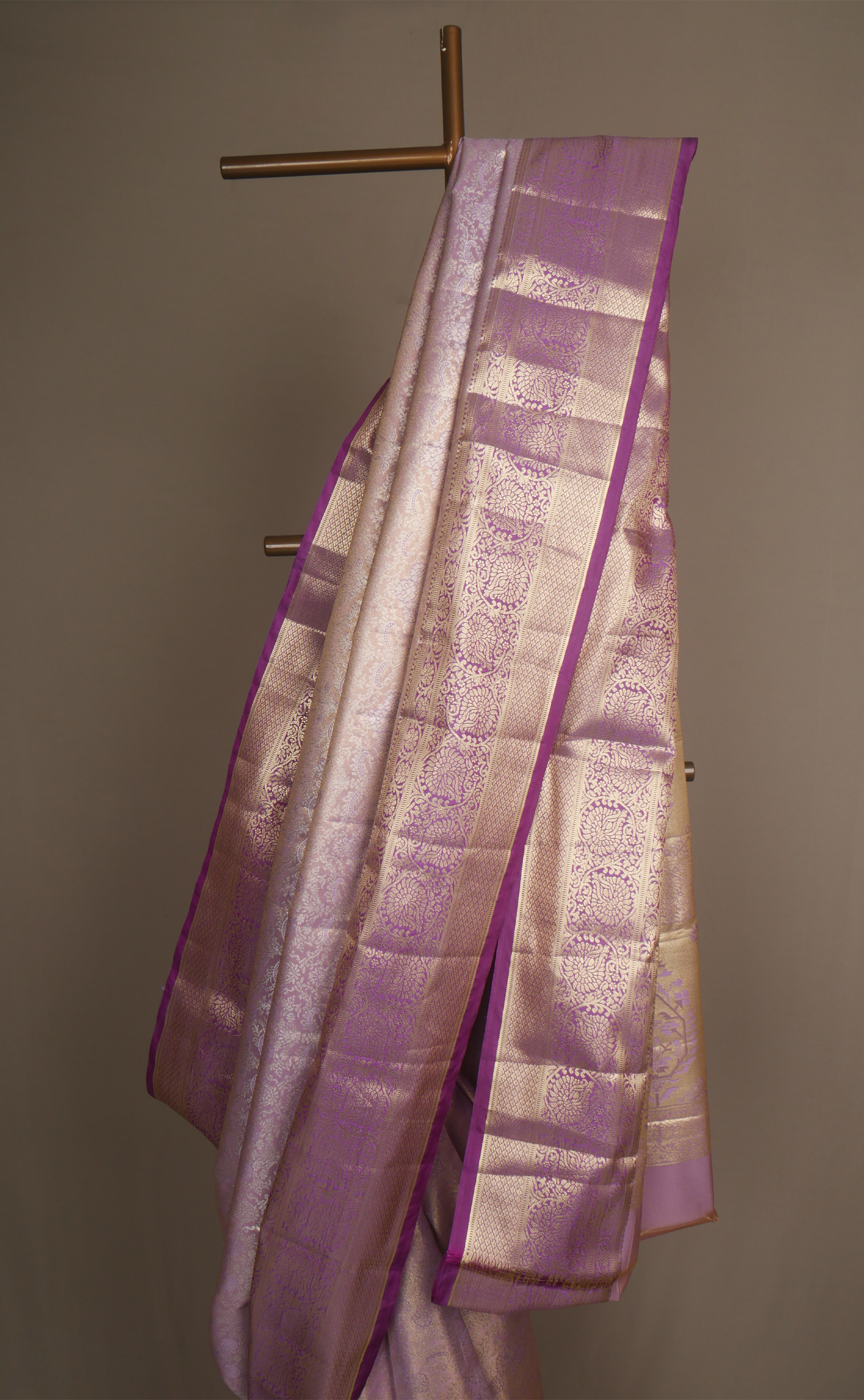 Lavender Vegan Tissue Brocade Kanjivaram