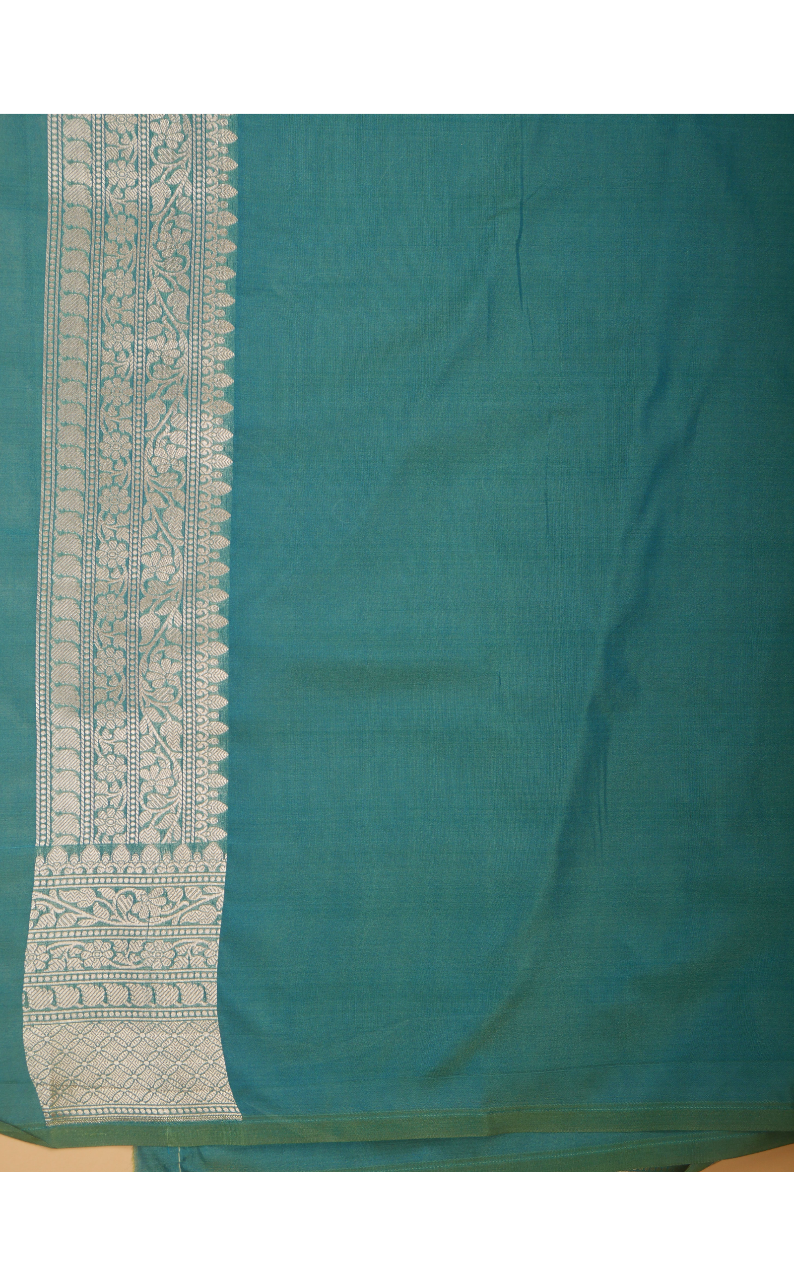 PEACOCK GREEN VEGAN SILK BANARASI