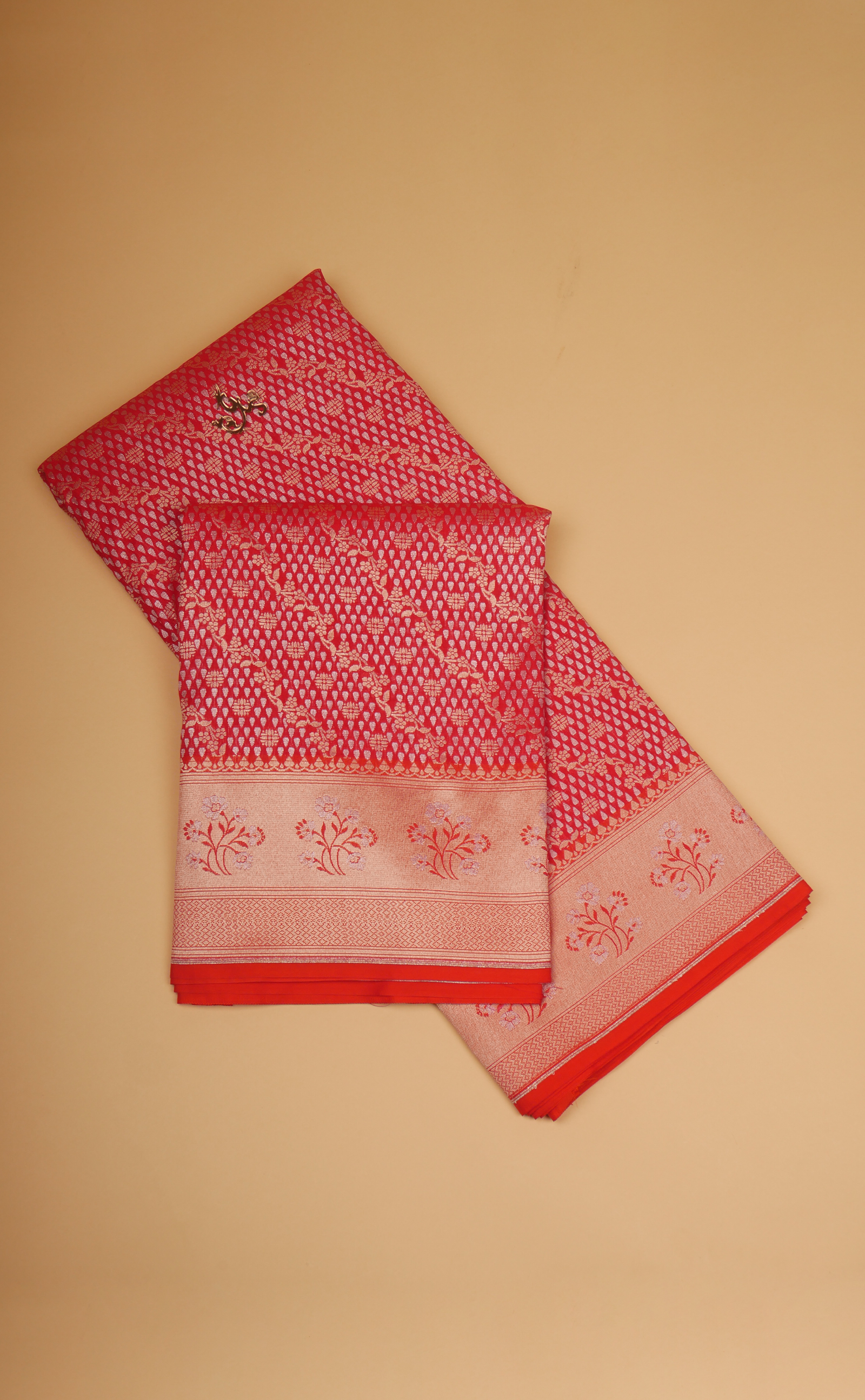 RUST RED VEGAN SILK BANARASI