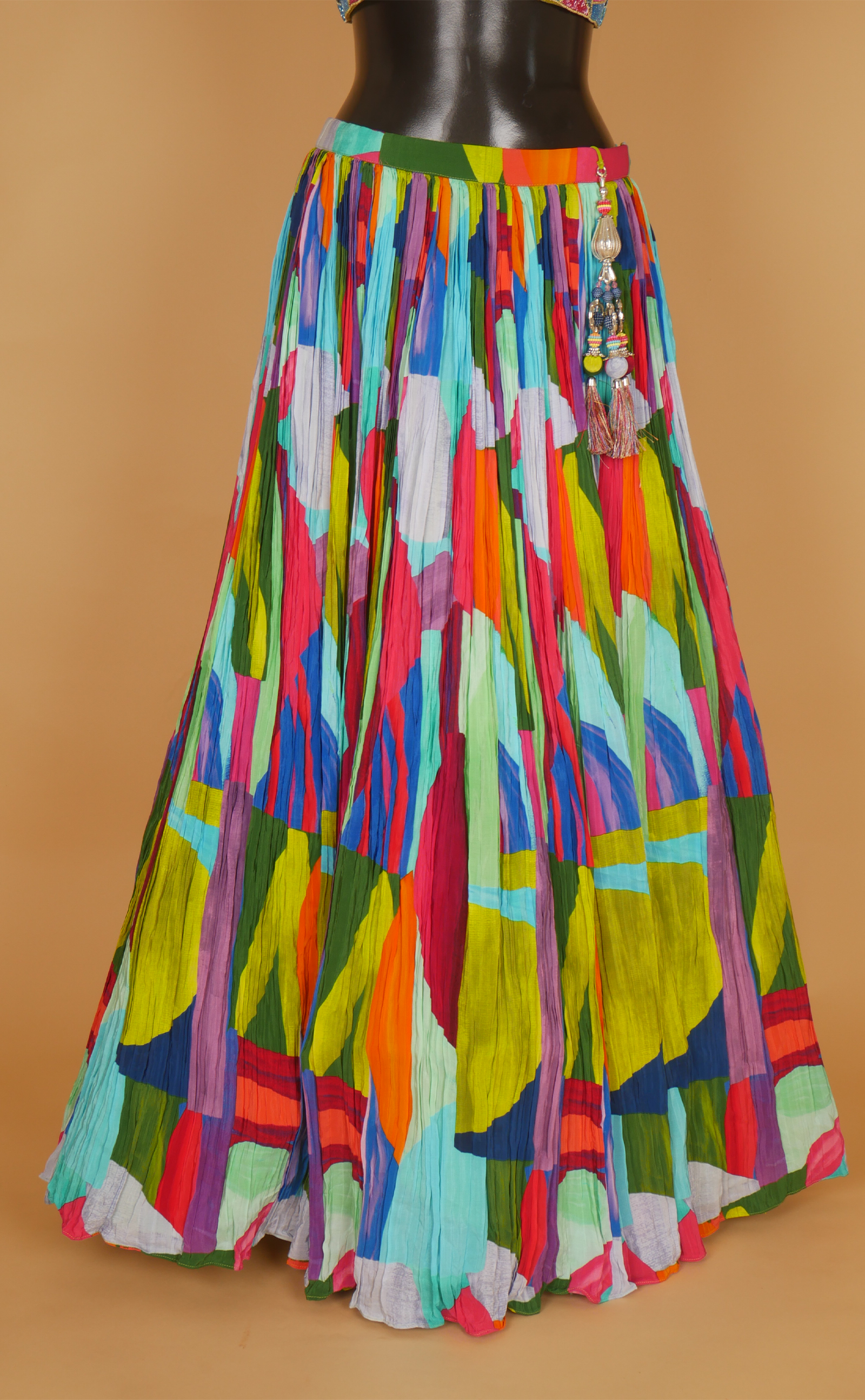 Multicoloured Lehenga In Vegan Georgette