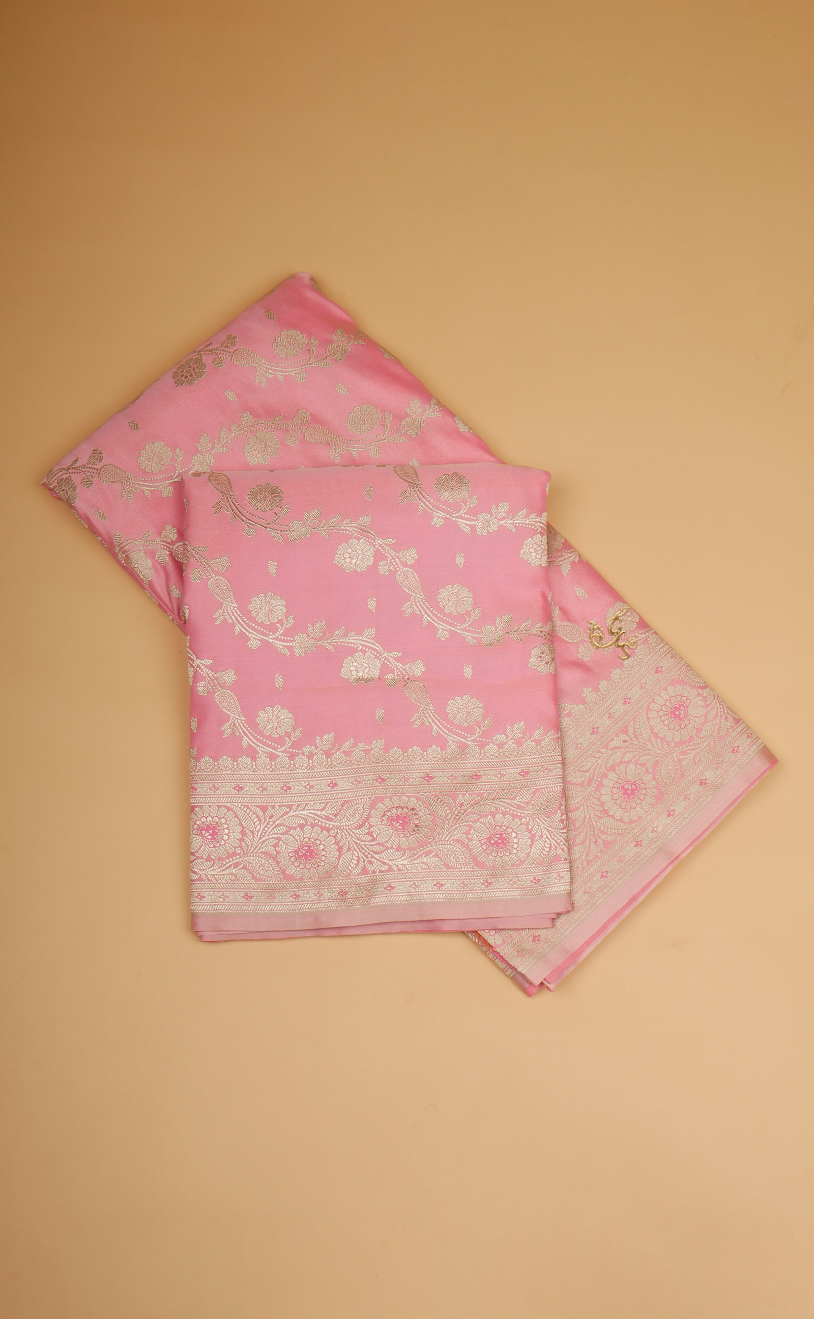 PASTLE PINK VEGAN SATIN BANARASI