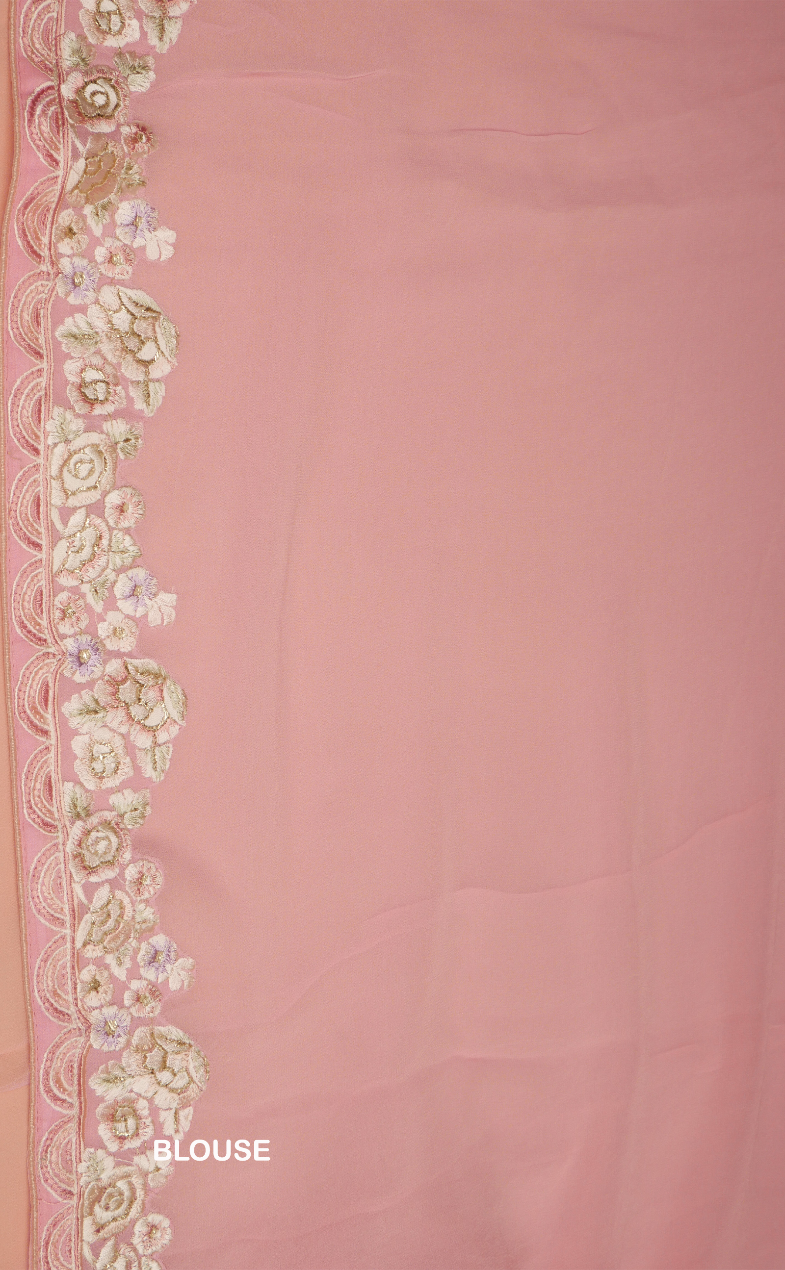 Pink Shaded Parsi Jaal Embroidery Saree In Vegan Georgette