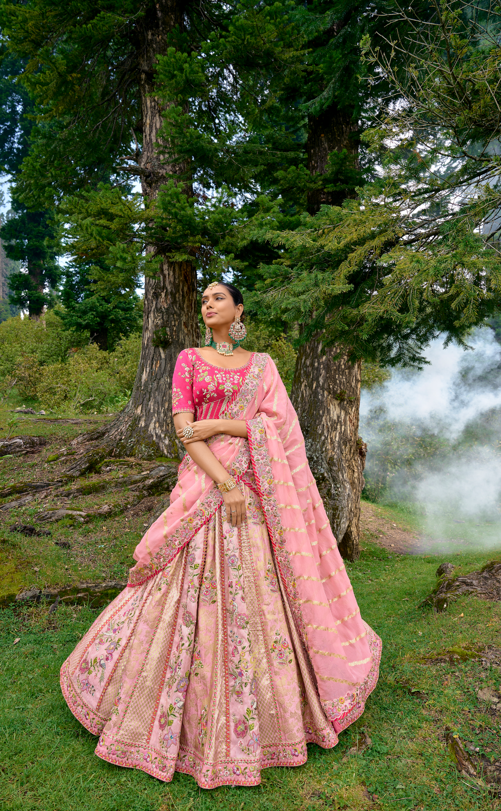 Embroidered Lehenga In Banarasi Vegan Silk