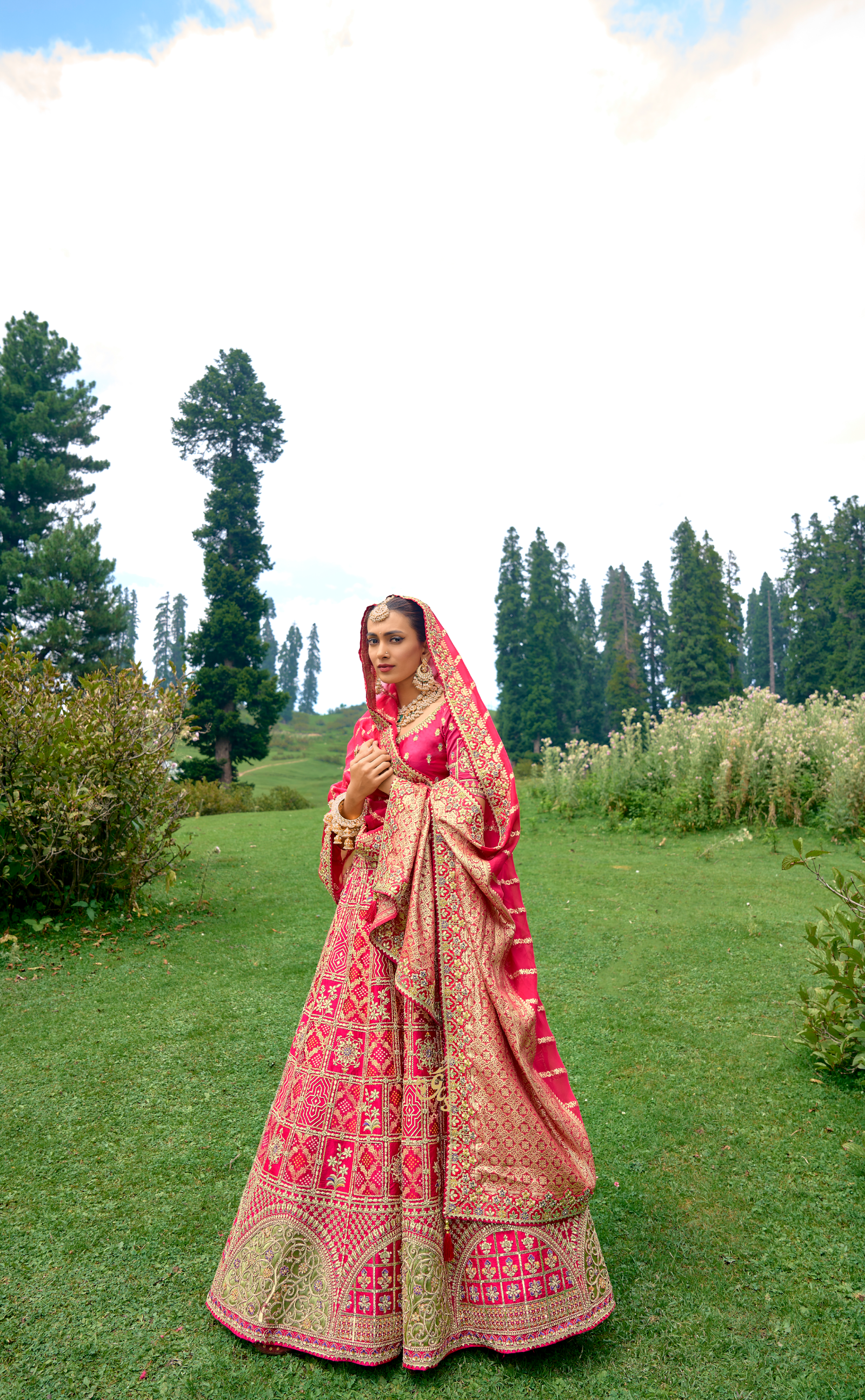 Rani Embroidered Lehenga In Banarasi Vegan Silk