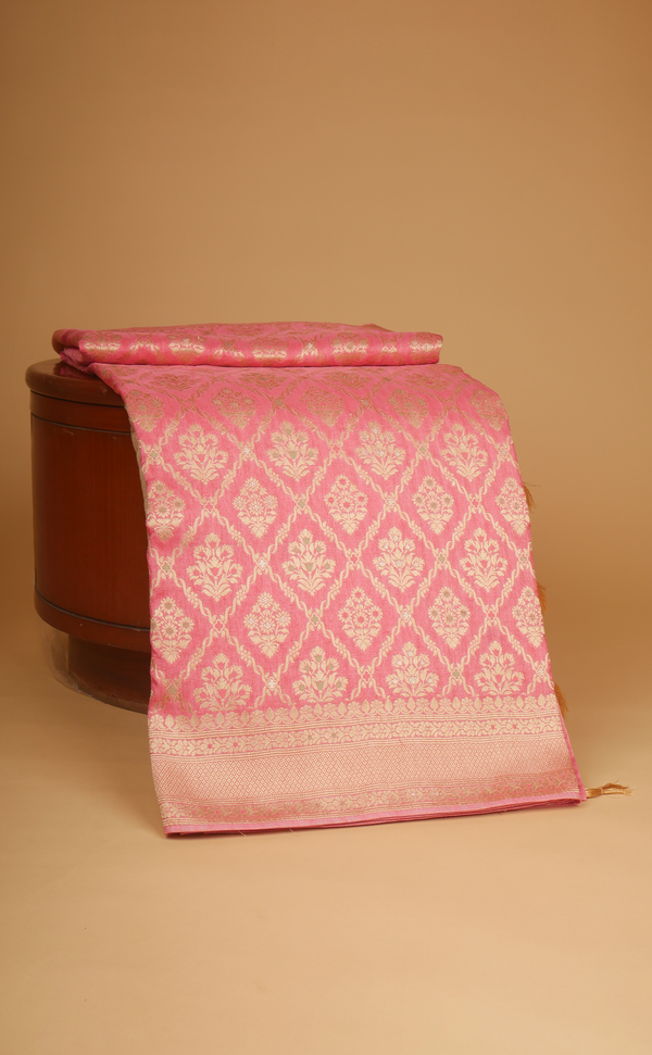 PEACH VEGAN MUGA SILK BANARASI