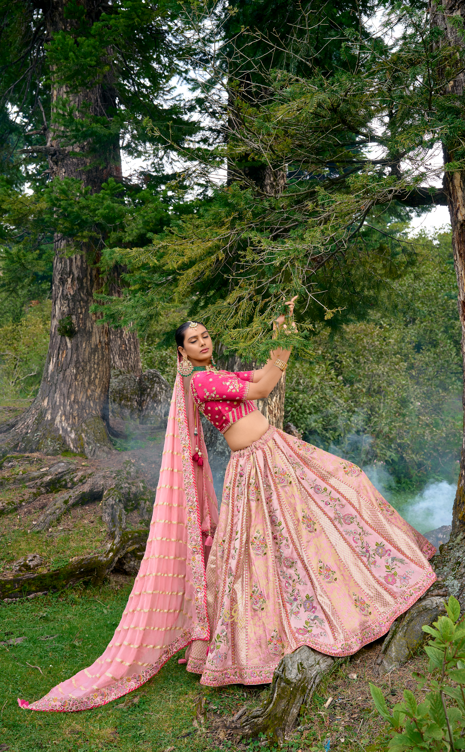 Embroidered Lehenga In Banarasi Vegan Silk