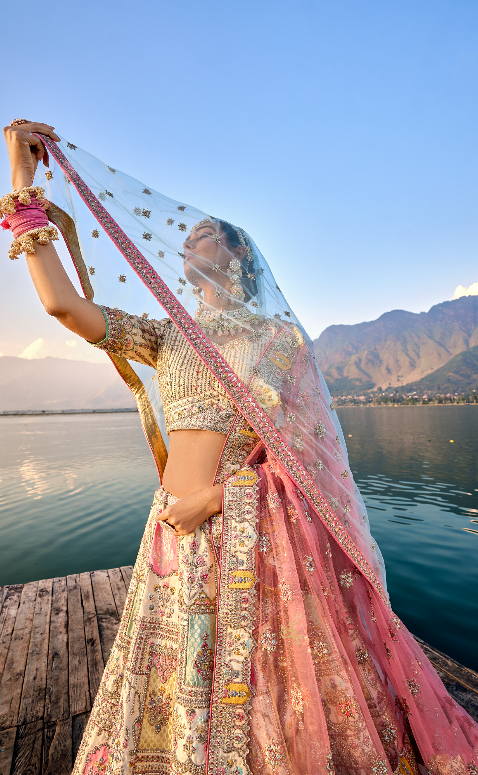 Off-White Embroidered Bridal Lehenga In Vegan Raw Silk