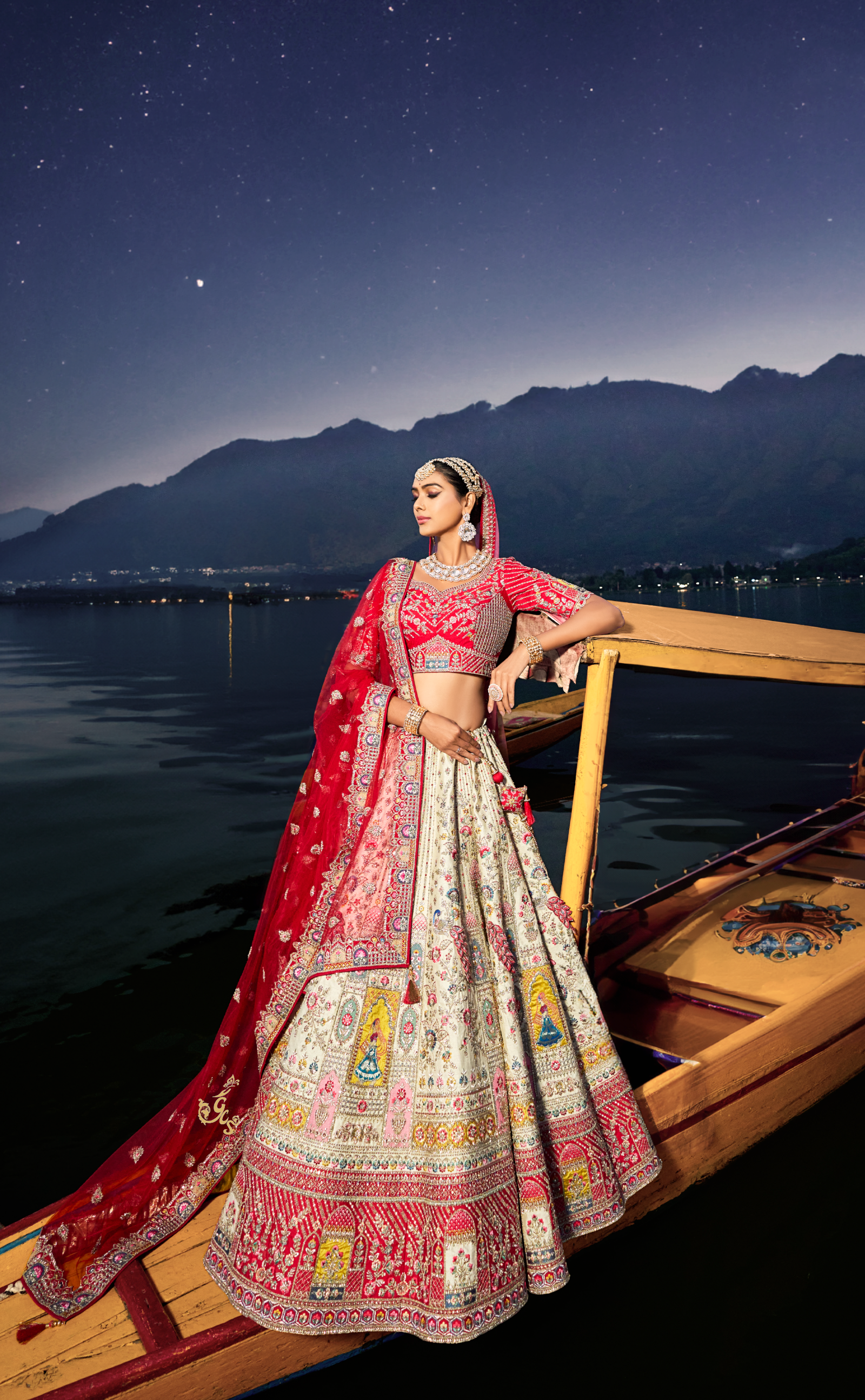 Off-White Embroidered Bridal Lehenga In Vegan Raw Silk