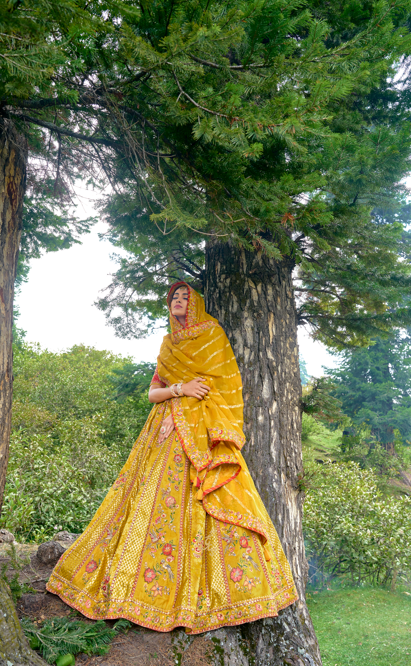 Embroidered Lehenga In Banarasi Vegan Silk