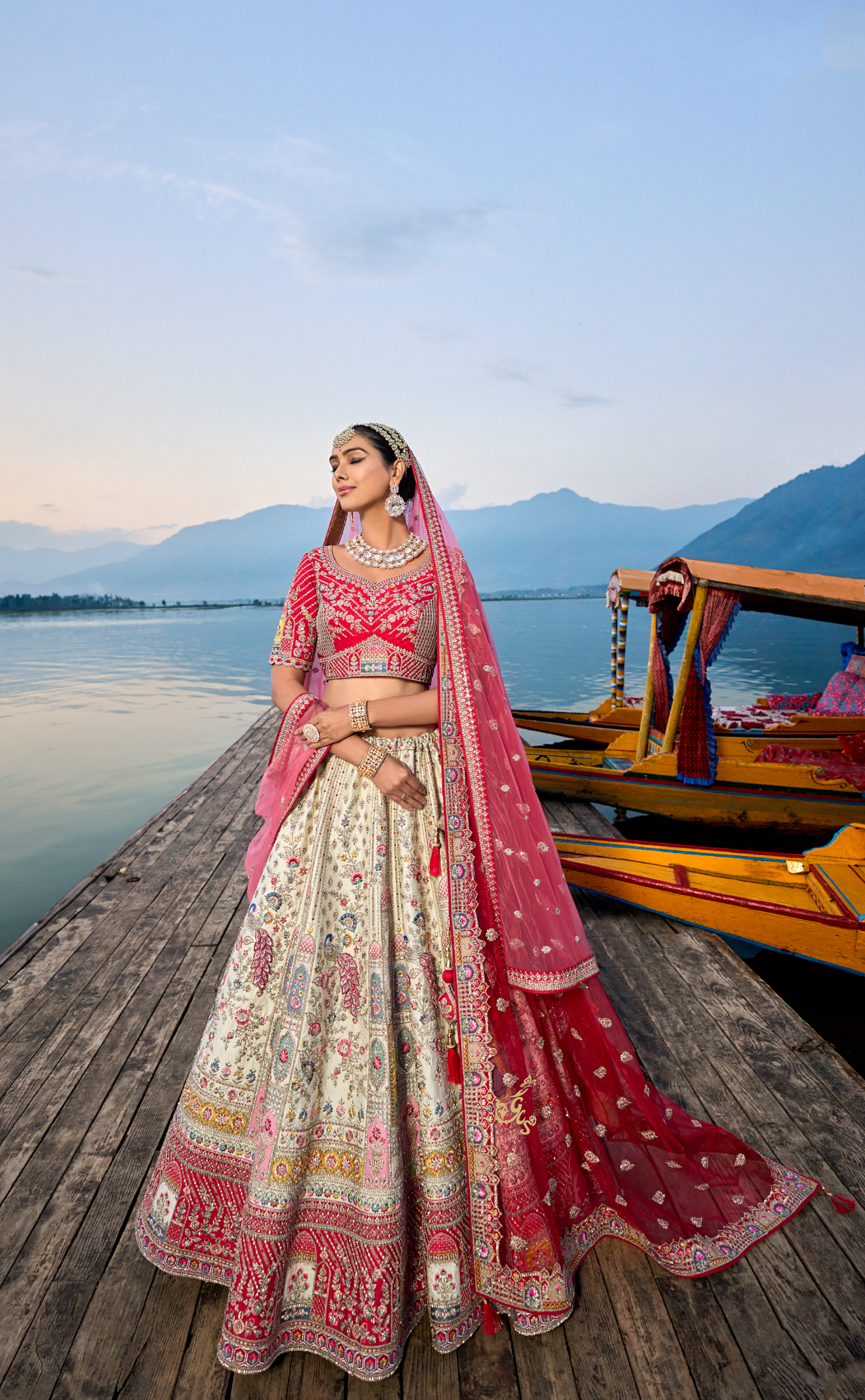 Off-White Embroidered Bridal Lehenga In Vegan Raw Silk