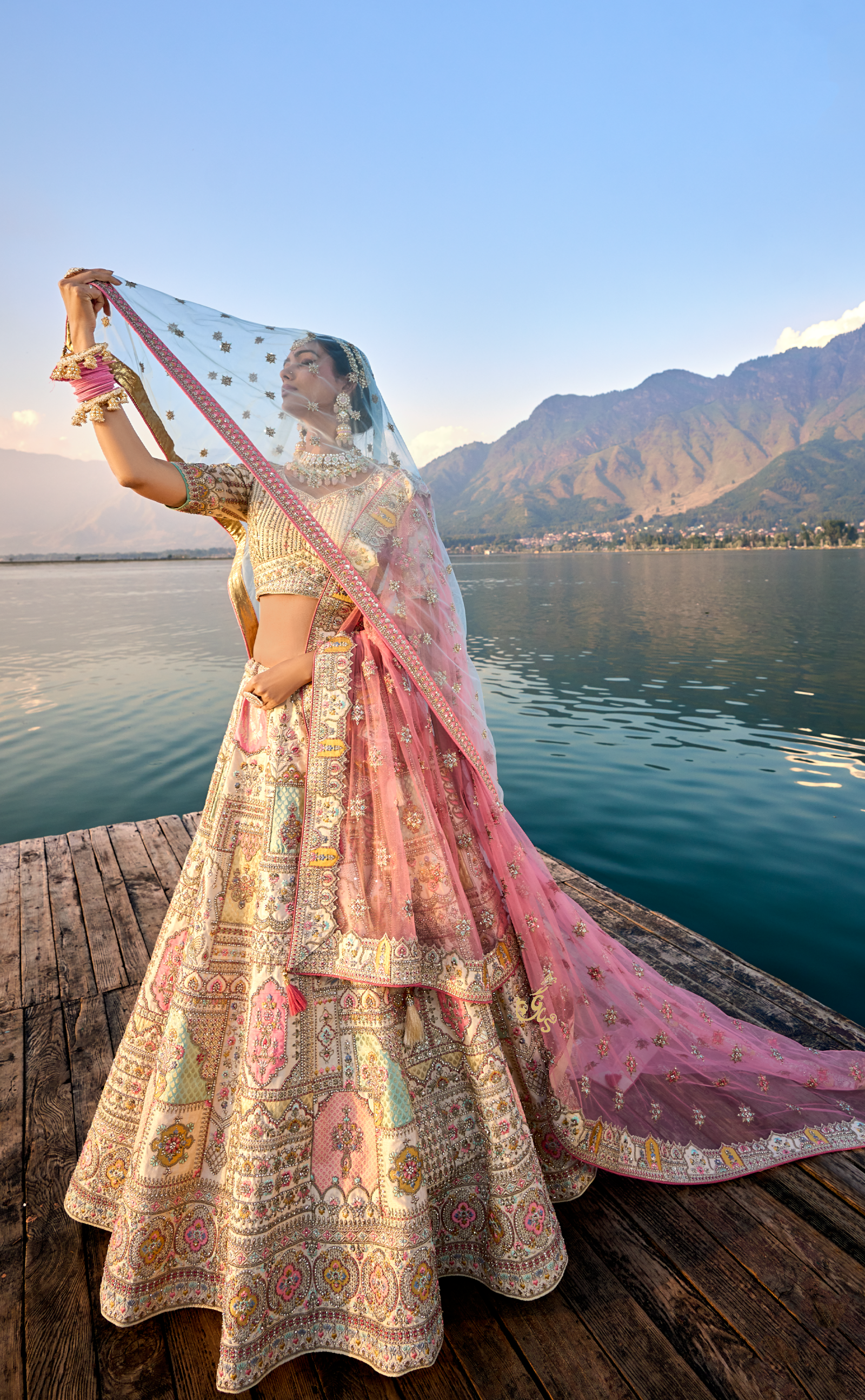 Off-White Embroidered Bridal Lehenga In Vegan Raw Silk