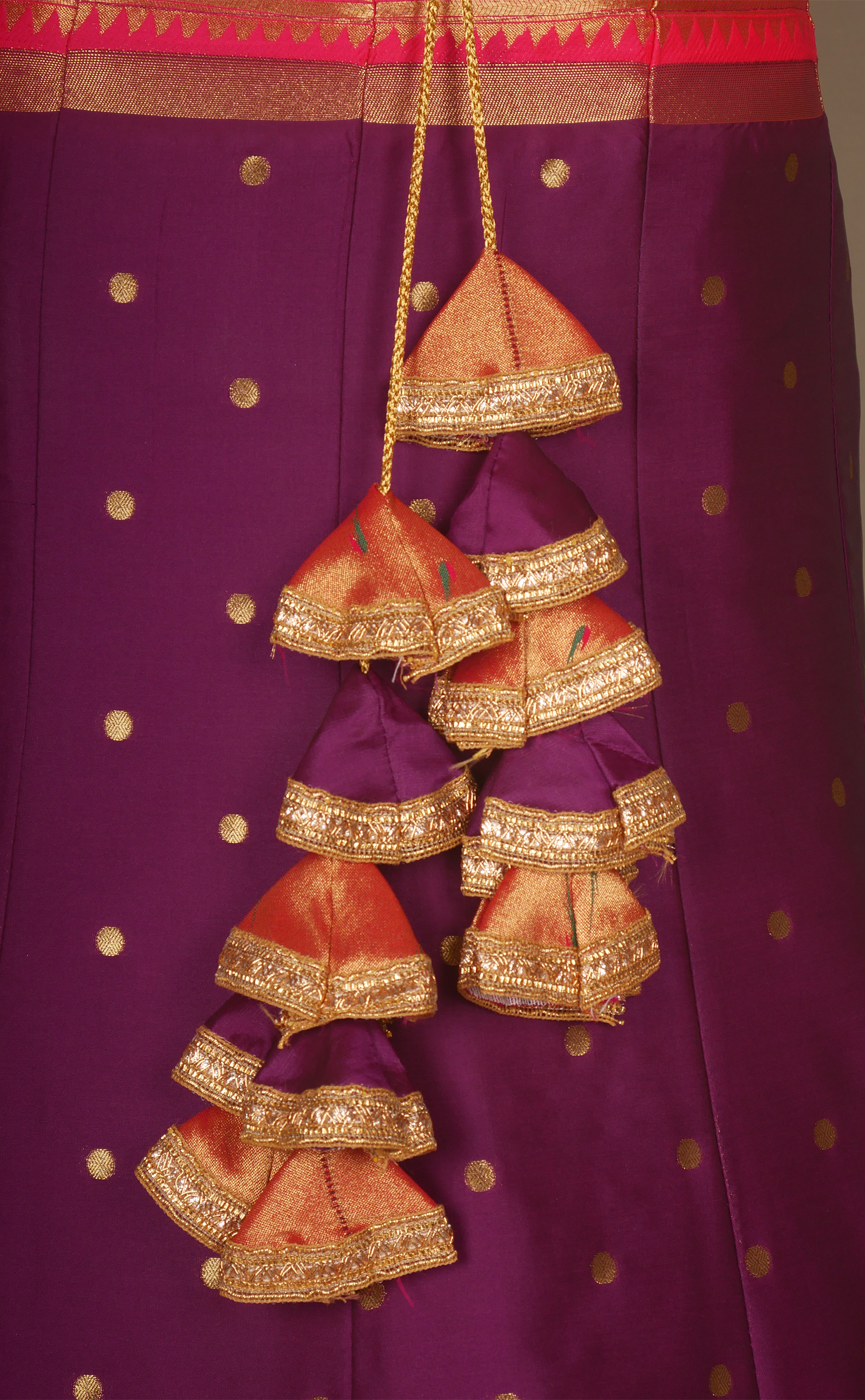 Paithani Vegan Silk Banarasi Semi-Stitched Lehenga