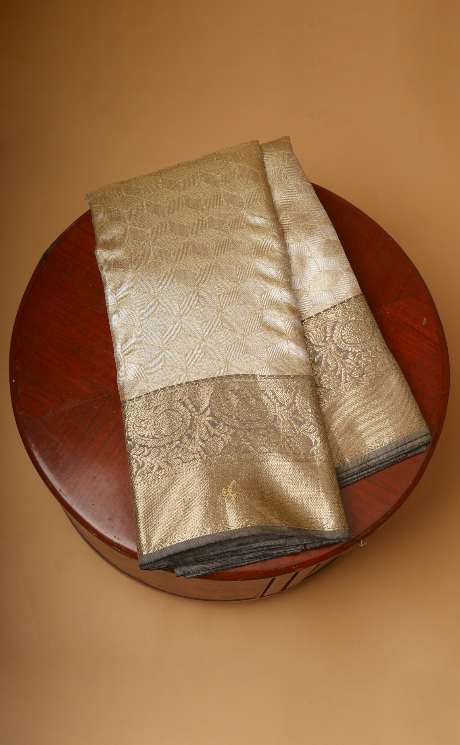 Gold Tissue Kanjivaram In Vegan Silk