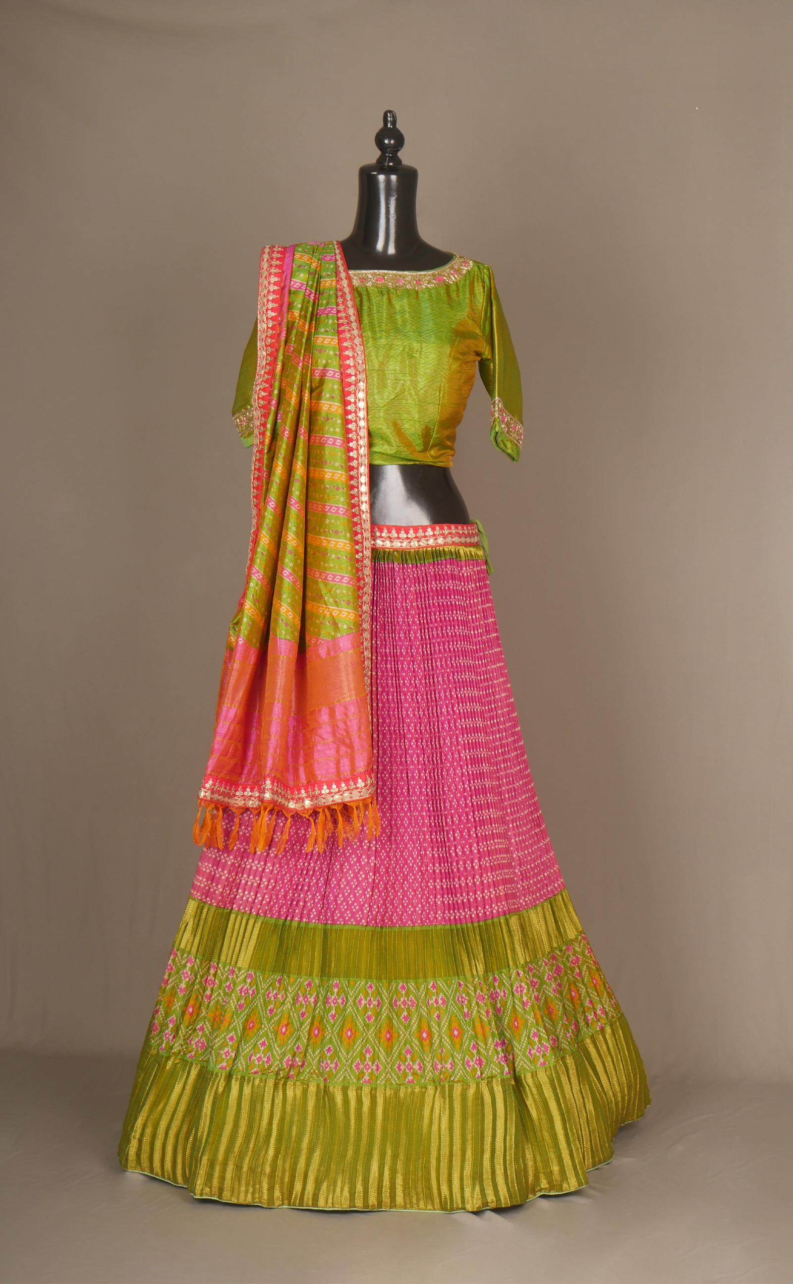 Patola Print Lehenga In Vegan Soft Silk