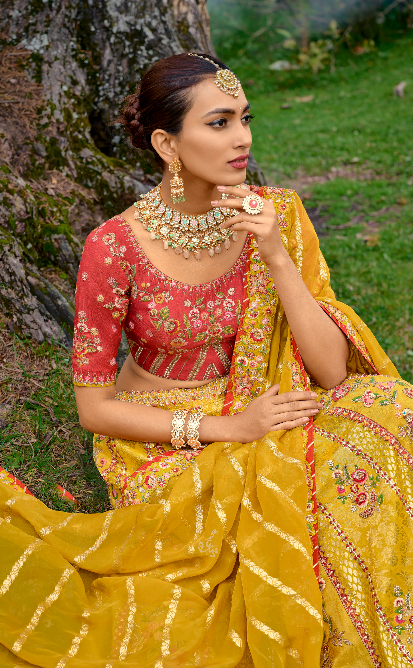 Embroidered Lehenga In Banarasi Vegan Silk