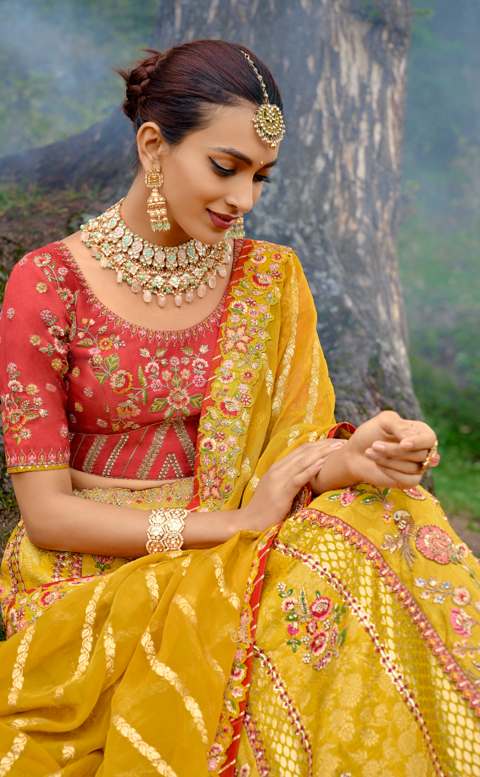 Embroidered Lehenga In Banarasi Vegan Silk